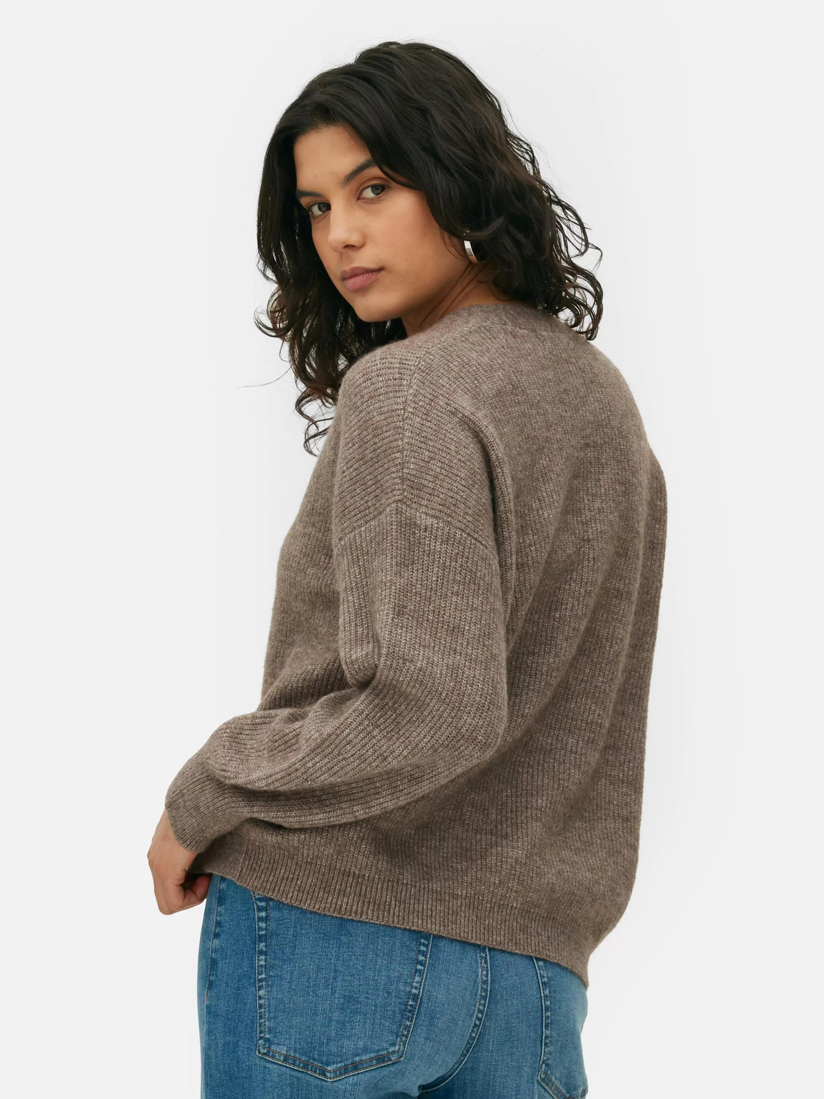 Mujer Primark Jerseys Y Cárdigans | Cárdigan Con Cuello De Pico Y Corte Holgado