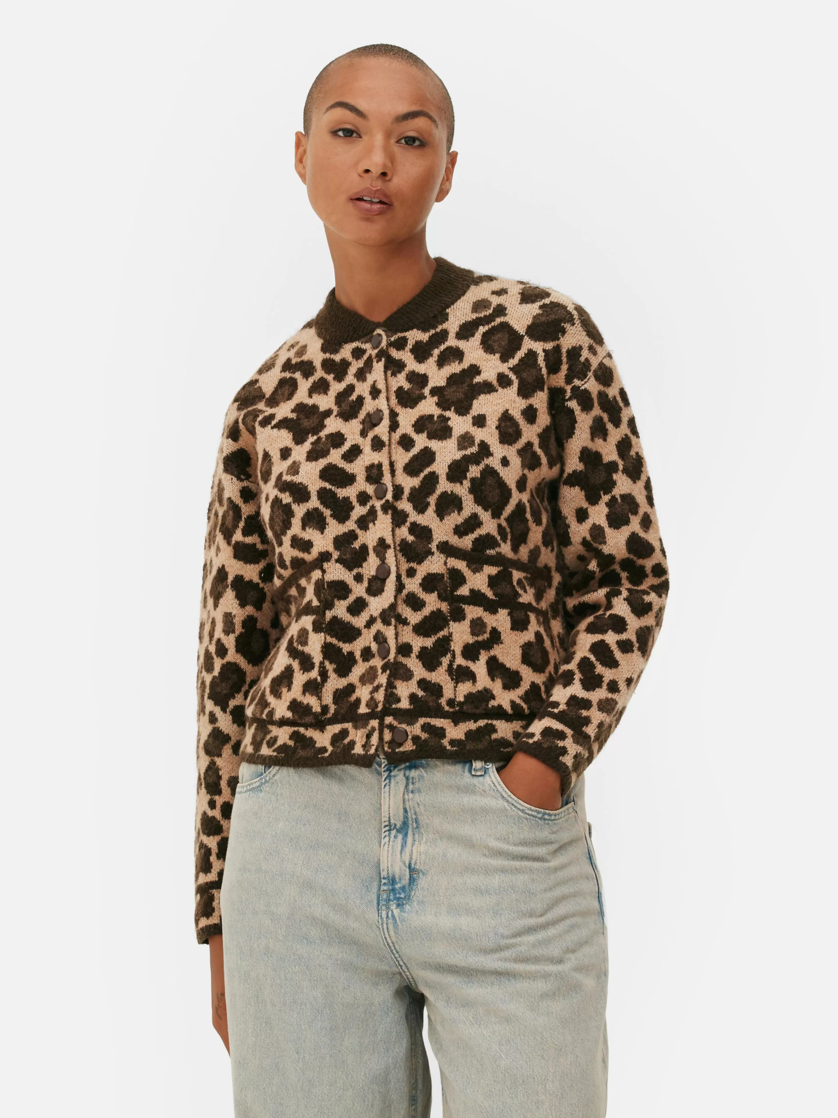 Mujer Primark Jerseys Y Cárdigans | Cárdigan Tipo Bómber Con Estampado De Leopardo
