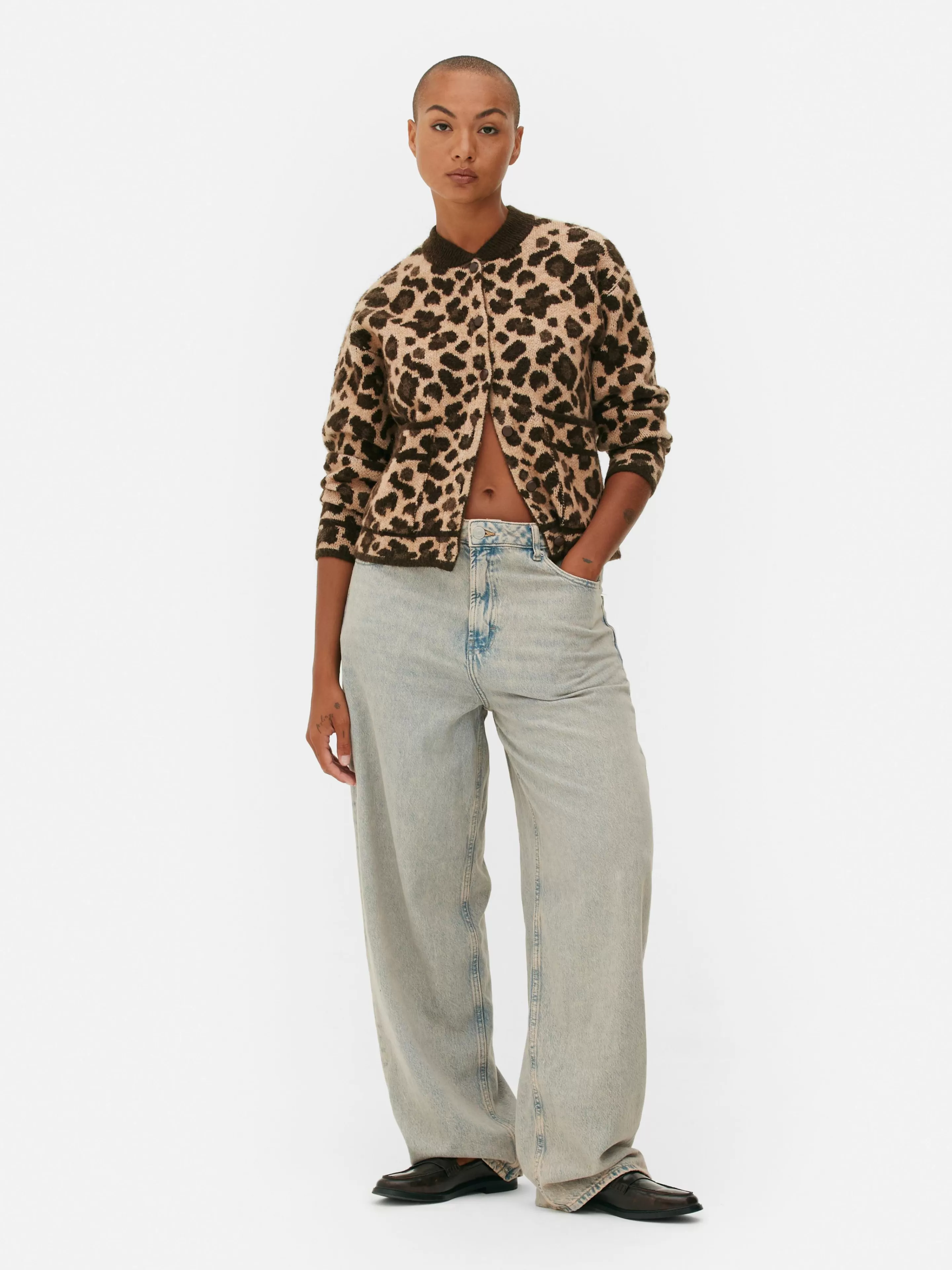 Mujer Primark Jerseys Y Cárdigans | Cárdigan Tipo Bómber Con Estampado De Leopardo