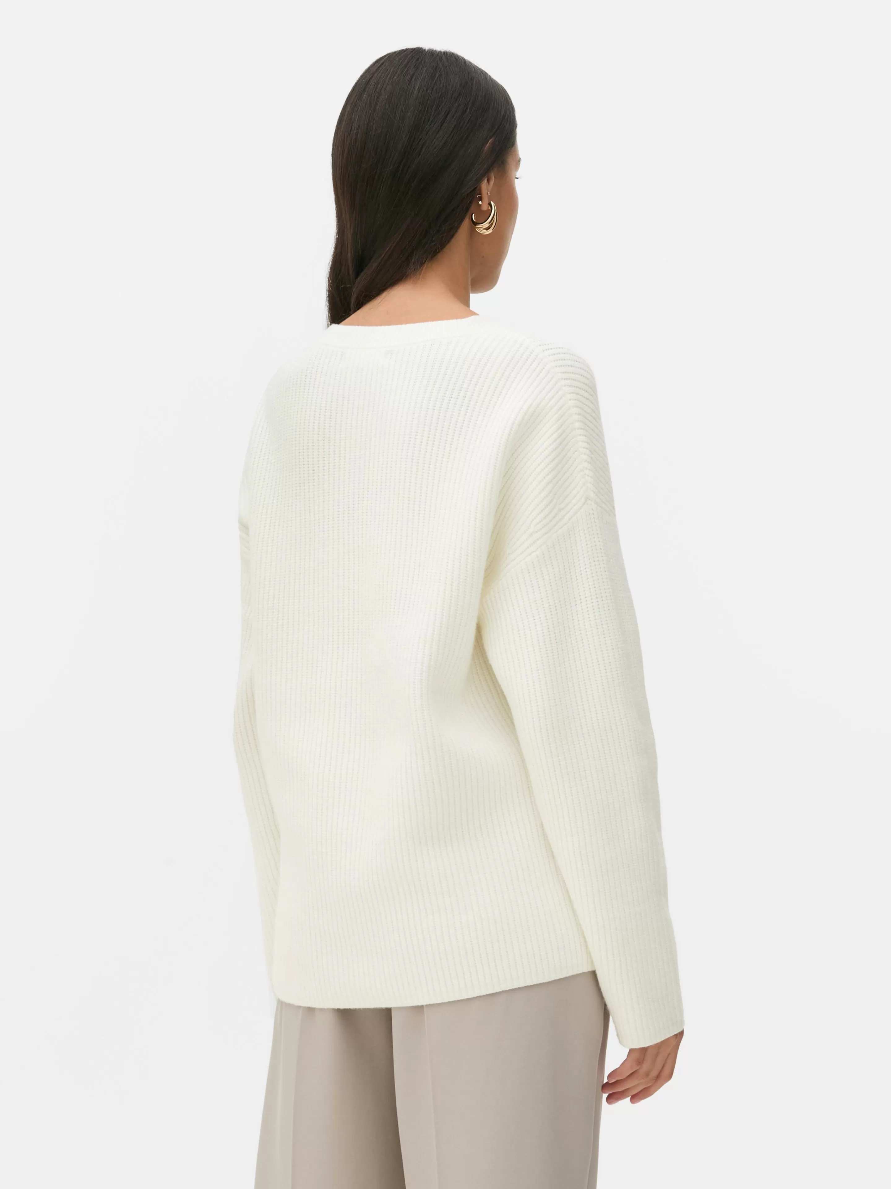 Mujer Primark Jerseys Y Cárdigans | Jersey De Cuello Redondo Con Botones Decorativos