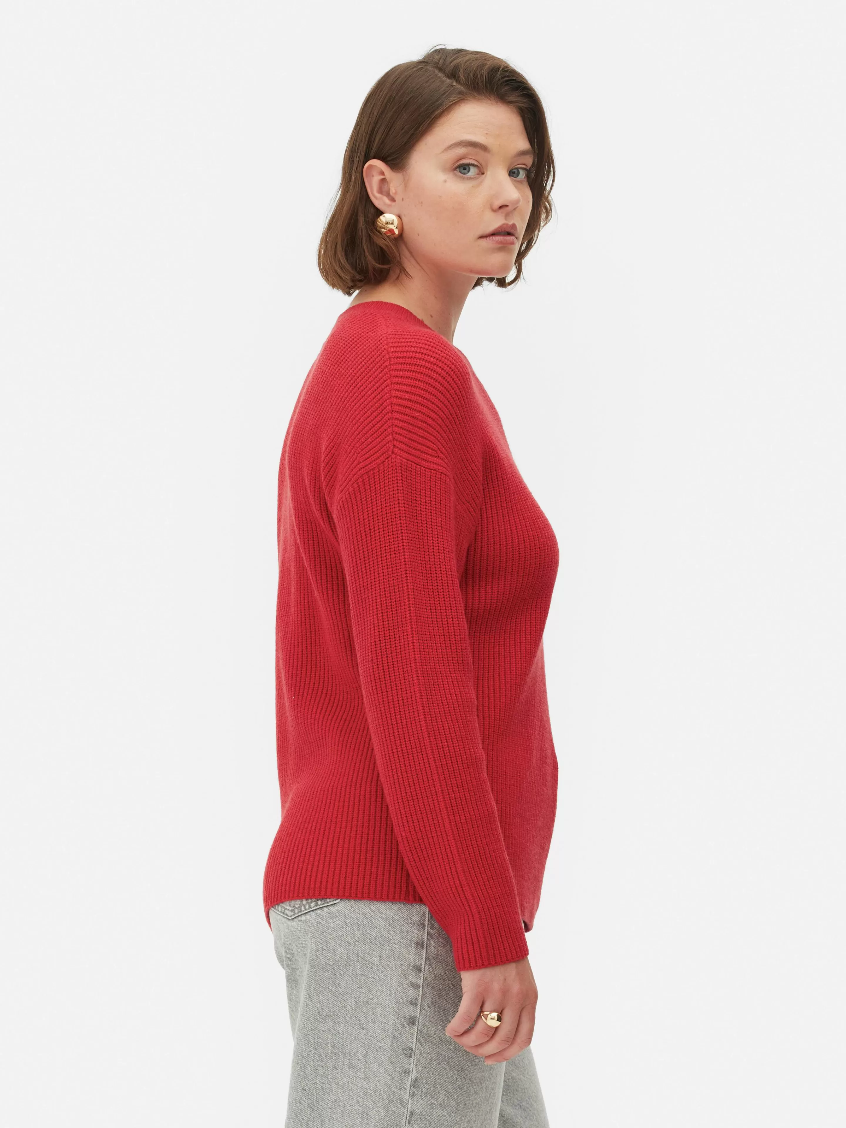 Mujer Primark Jerseys Y Cárdigans | Jersey De Cuello Redondo Con Botones Decorativos