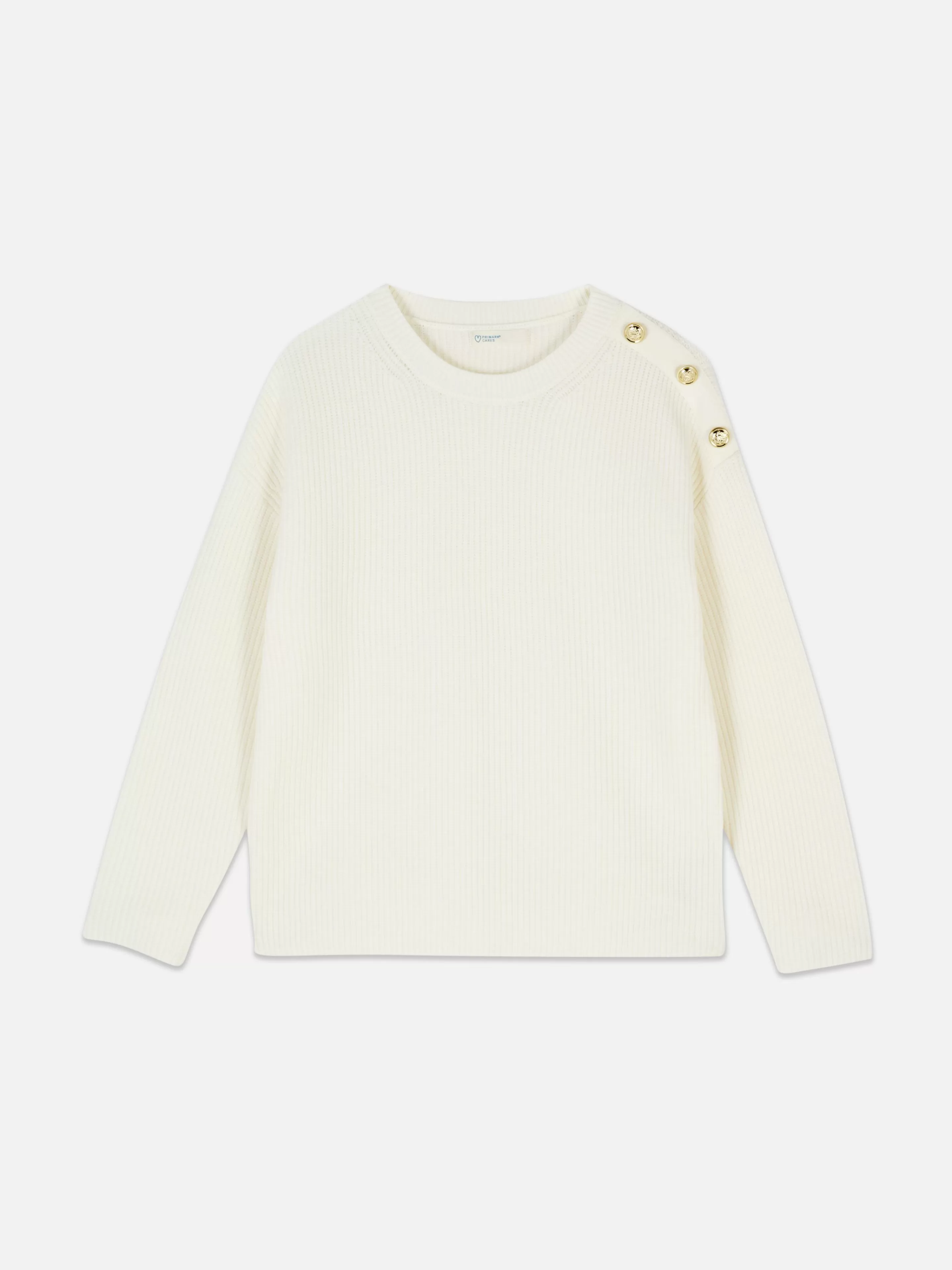 Mujer Primark Jerseys Y Cárdigans | Jersey De Cuello Redondo Con Botones Decorativos