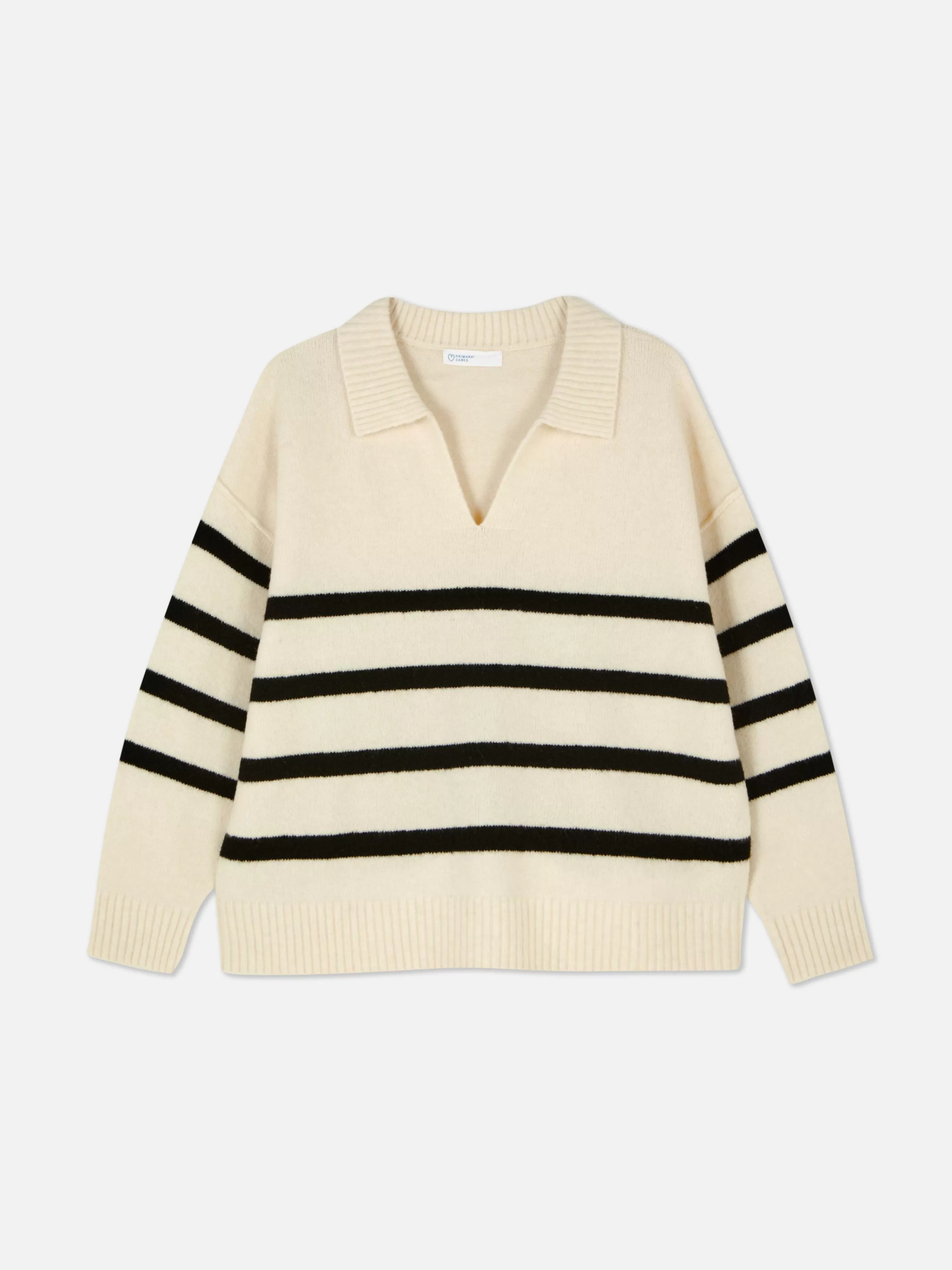 Mujer Primark Jerseys Y Cárdigans | Jersey De Rayas Con Cuello Tipo Polo