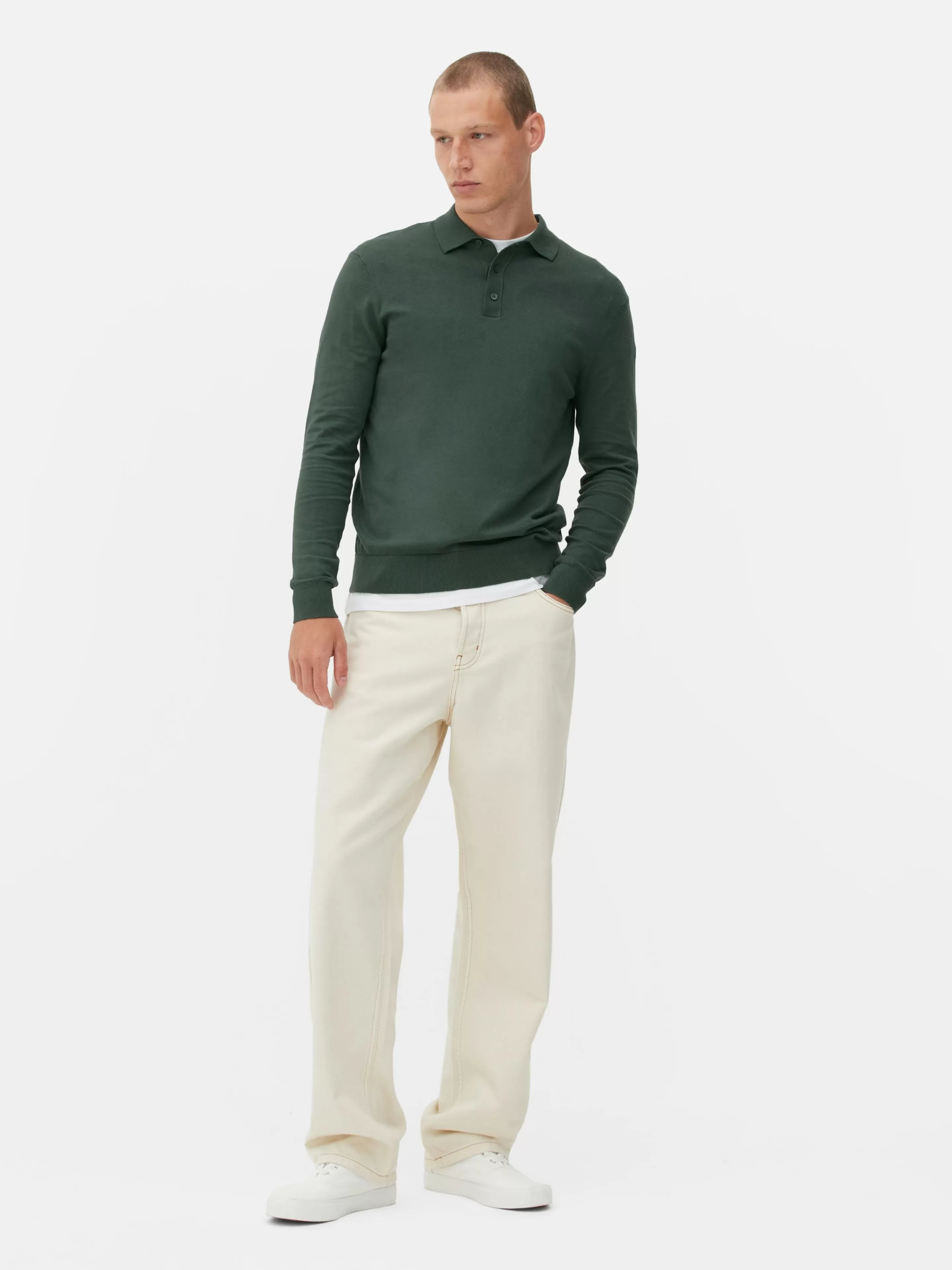 Hombre Primark Jerseys Y Cárdigans | Jersey Tipo Polo De Manga Larga