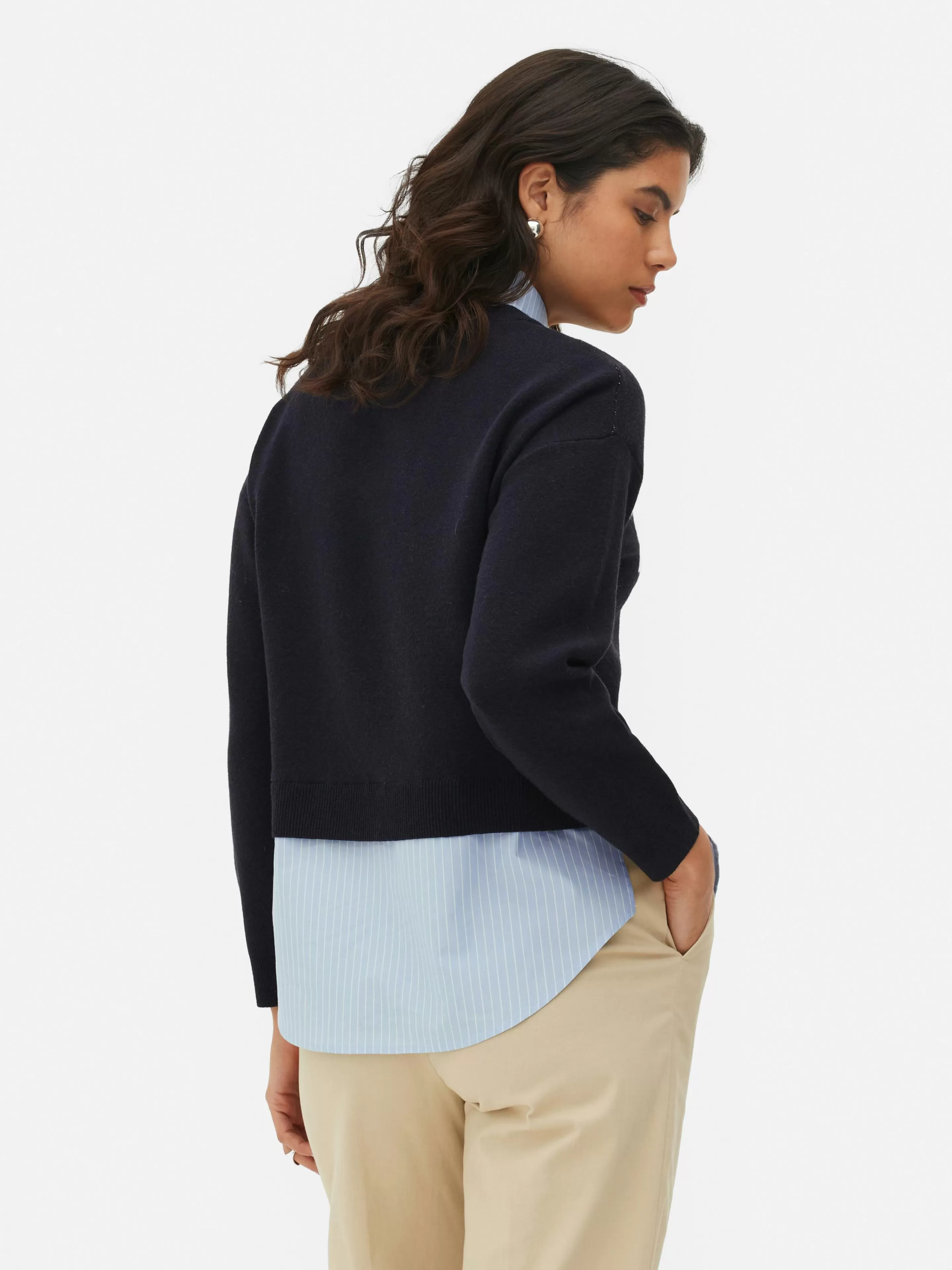 Mujer Primark Jerseys Y Cárdigans | Jersey Y Camisa De Punto Con Eslogan Dos En Uno