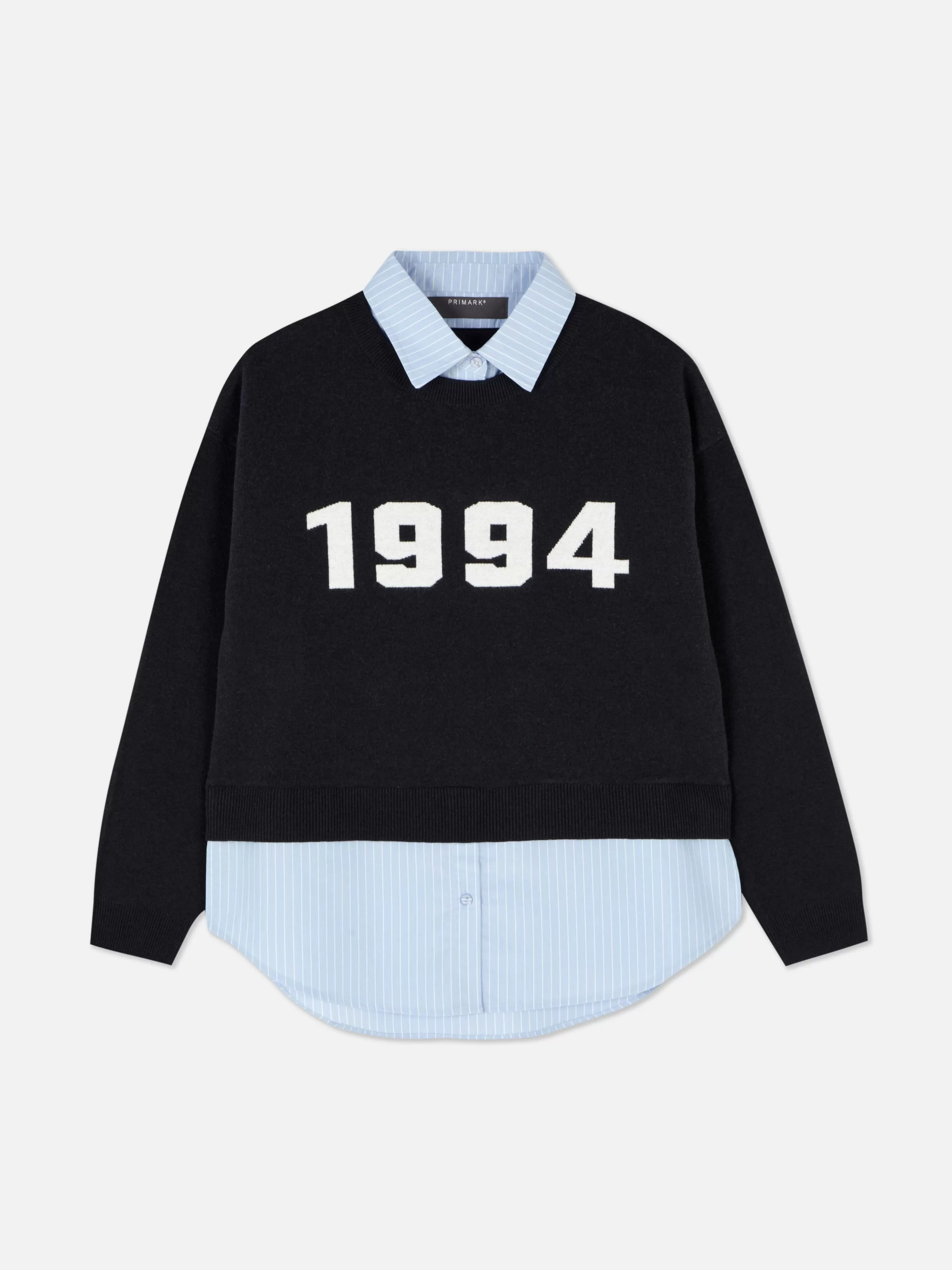 Mujer Primark Jerseys Y Cárdigans | Jersey Y Camisa De Punto Con Eslogan Dos En Uno