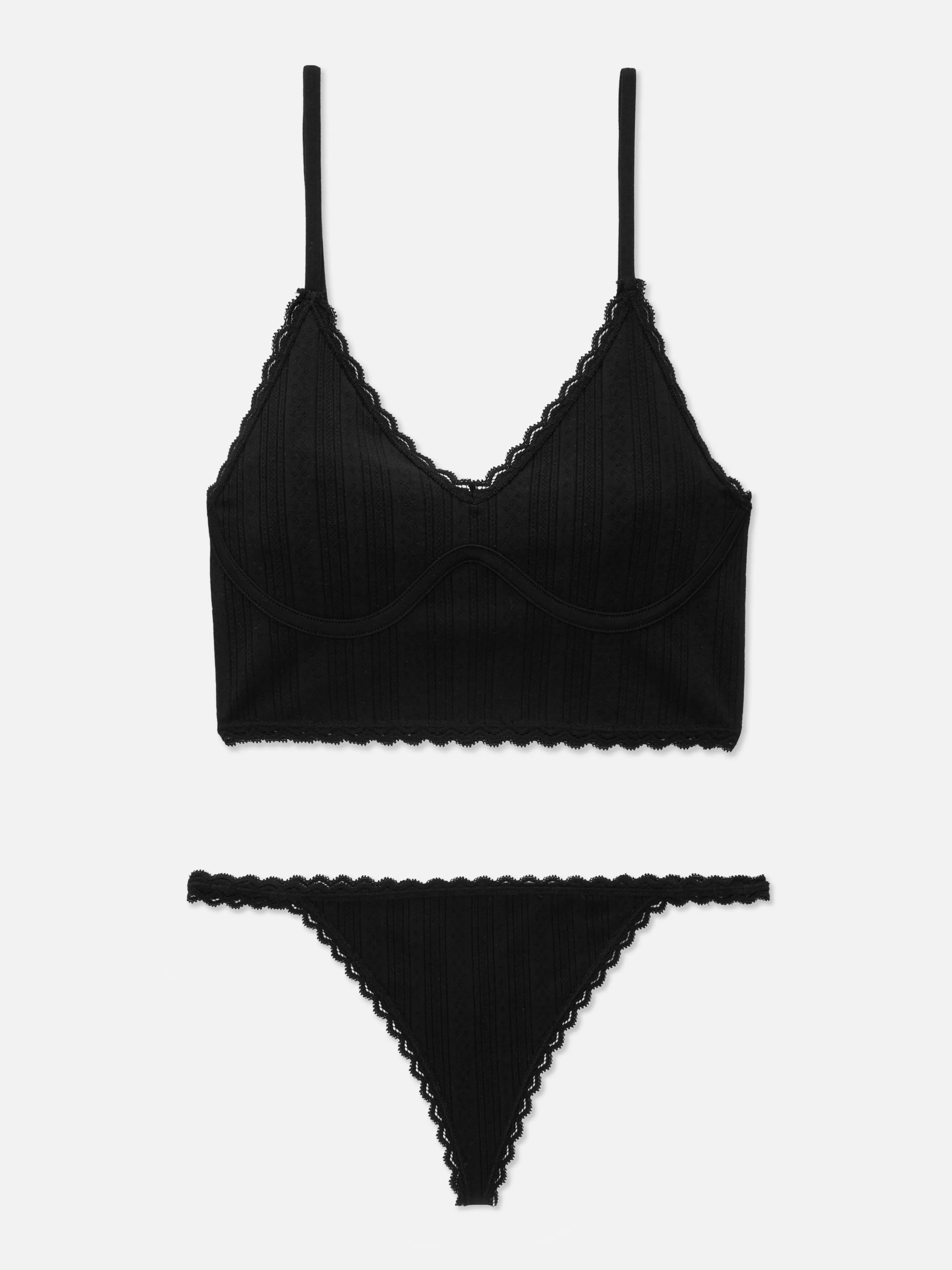 Mujer Primark Sets De Lencería | Juego De Bralette Largo Y Tanga Sin Costuras