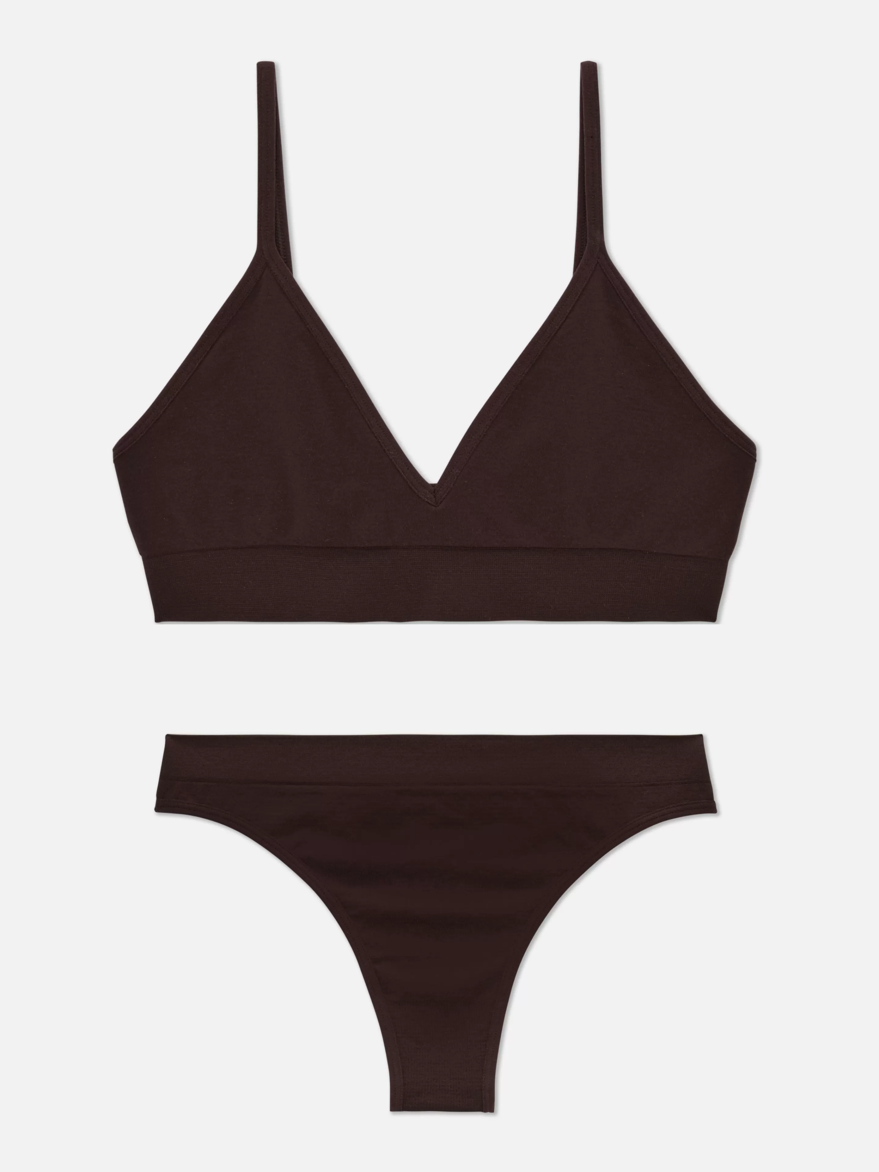 Mujer Primark Sets De Lencería | Juego De Bralette Y Tanga Triangular Sin Costuras