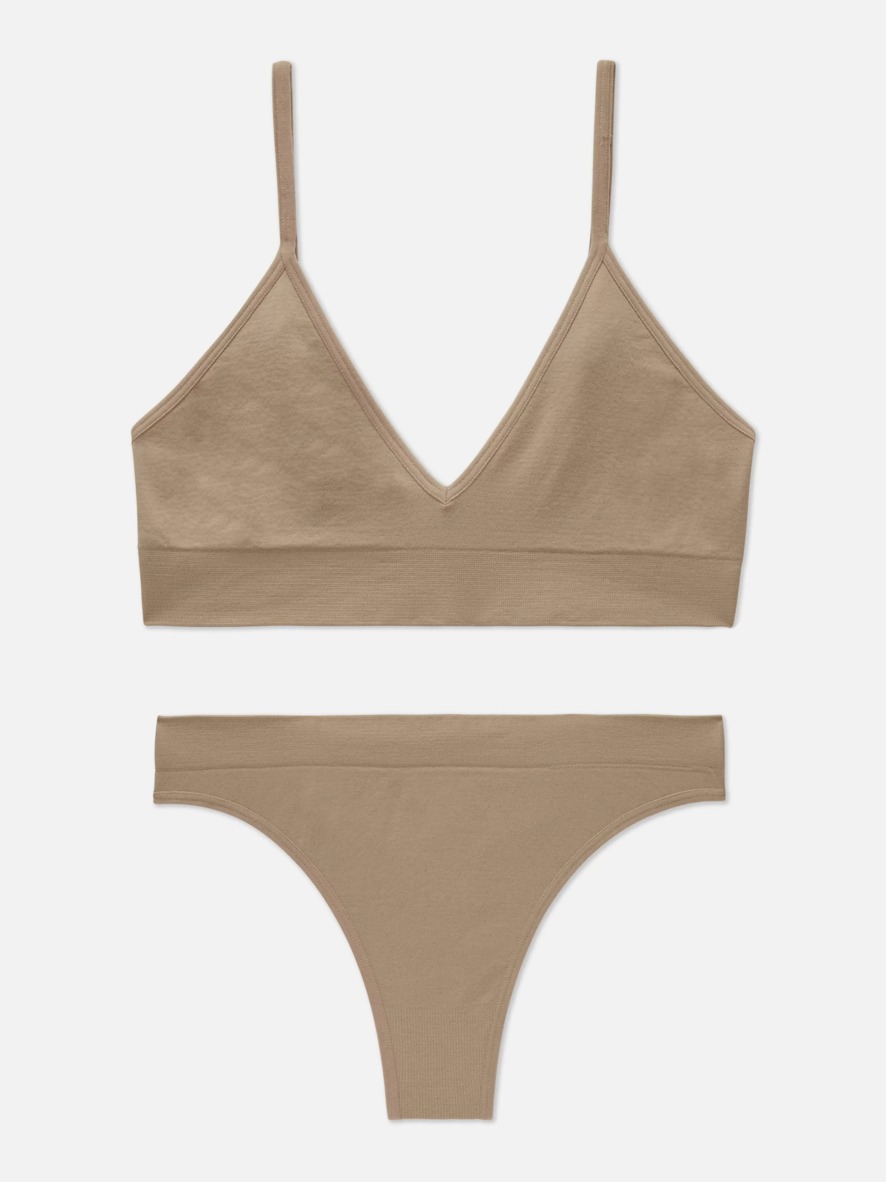 Mujer Primark Sets De Lencería | Juego De Bralette Y Tanga Triangular Sin Costuras