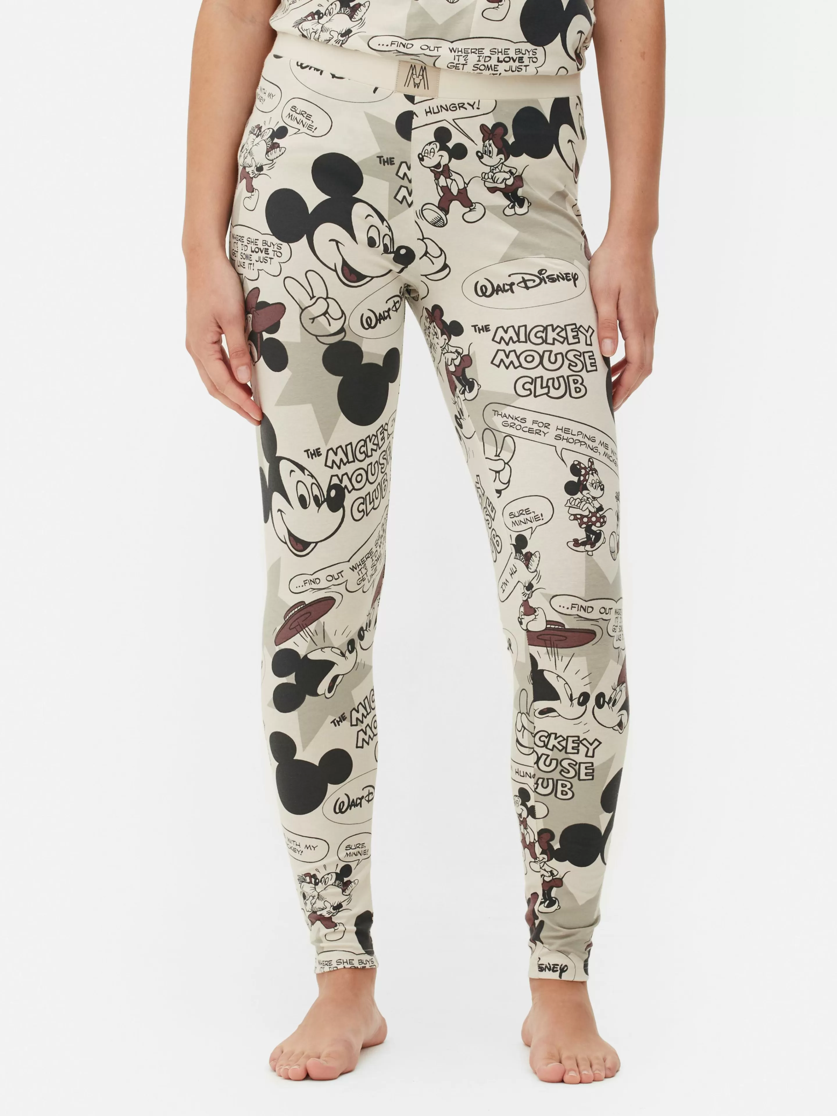 Mujer Primark Pantalones De Pijama | Leggings Largos Con Diseño De Comic De Mickey Mouse