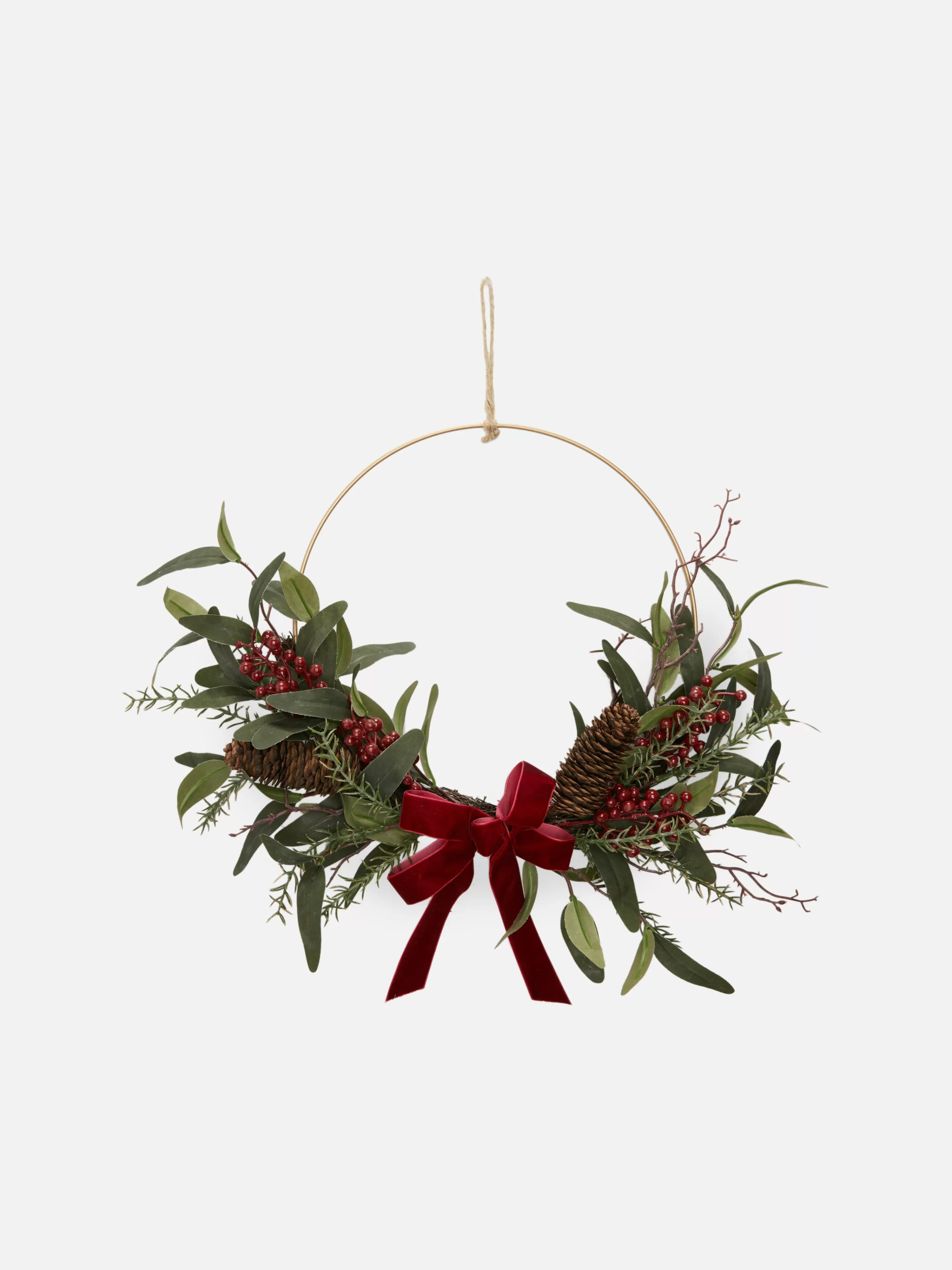 Primark Plantas Y Flores Artificiales | Media Corona De Ramas De Olivo Y Bayas