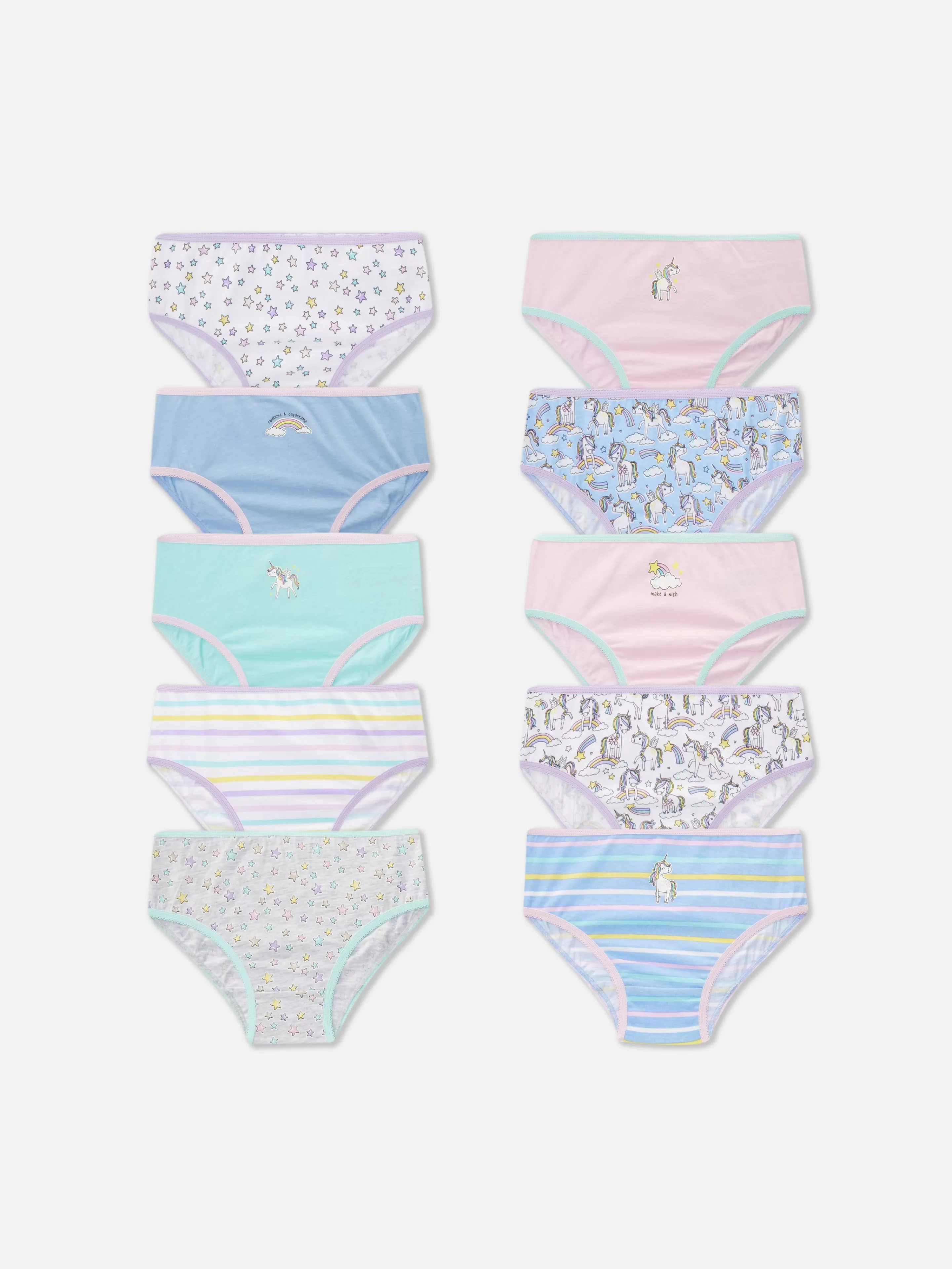 Niños Primark Ropa Interior | Pack De 10 Braguitas Gráficas Con Unicornios