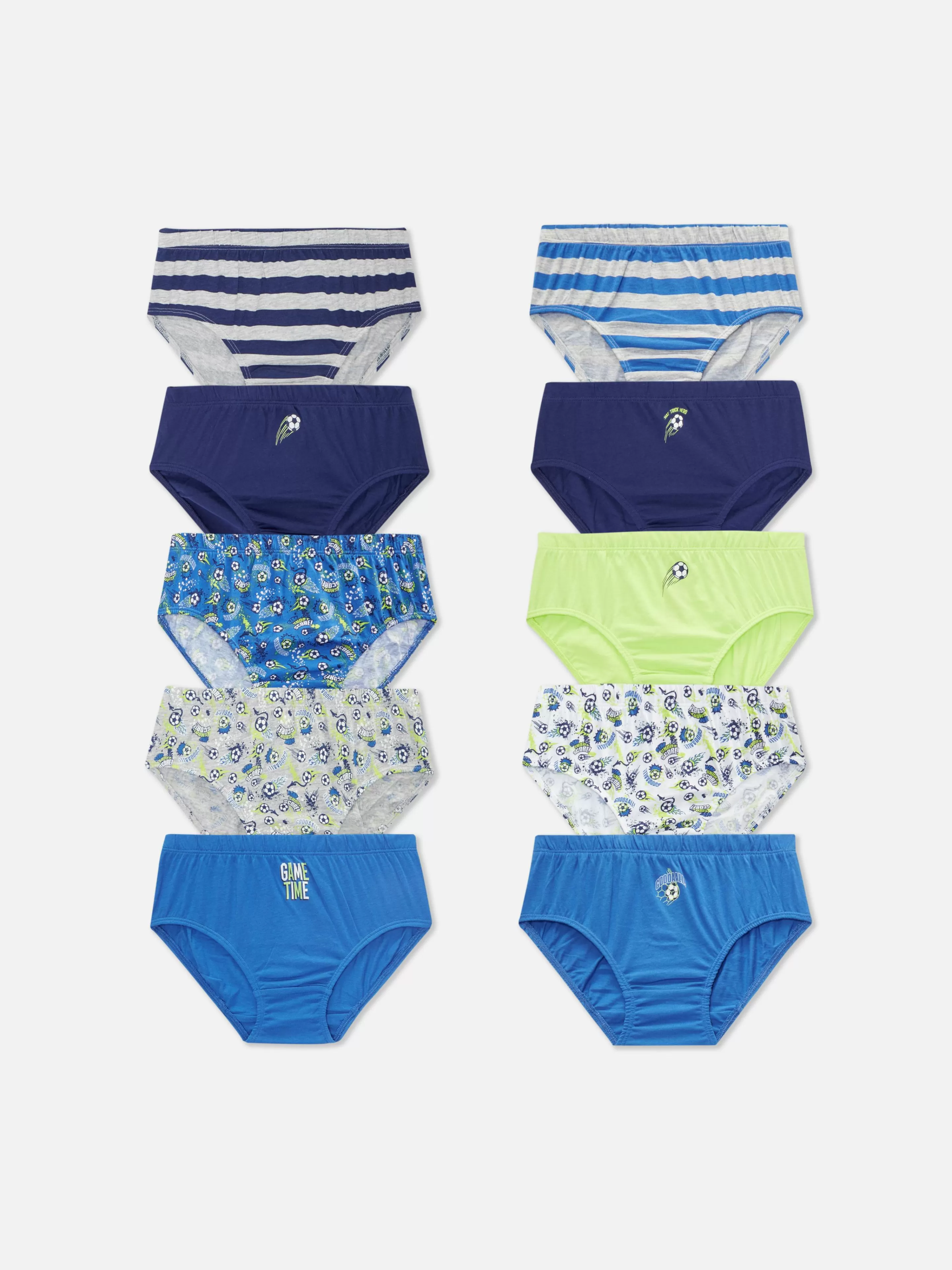 Niños Primark Ropa Interior | Pack De 10 Calzoncillos Con Estampado Gráfico De Fútbol