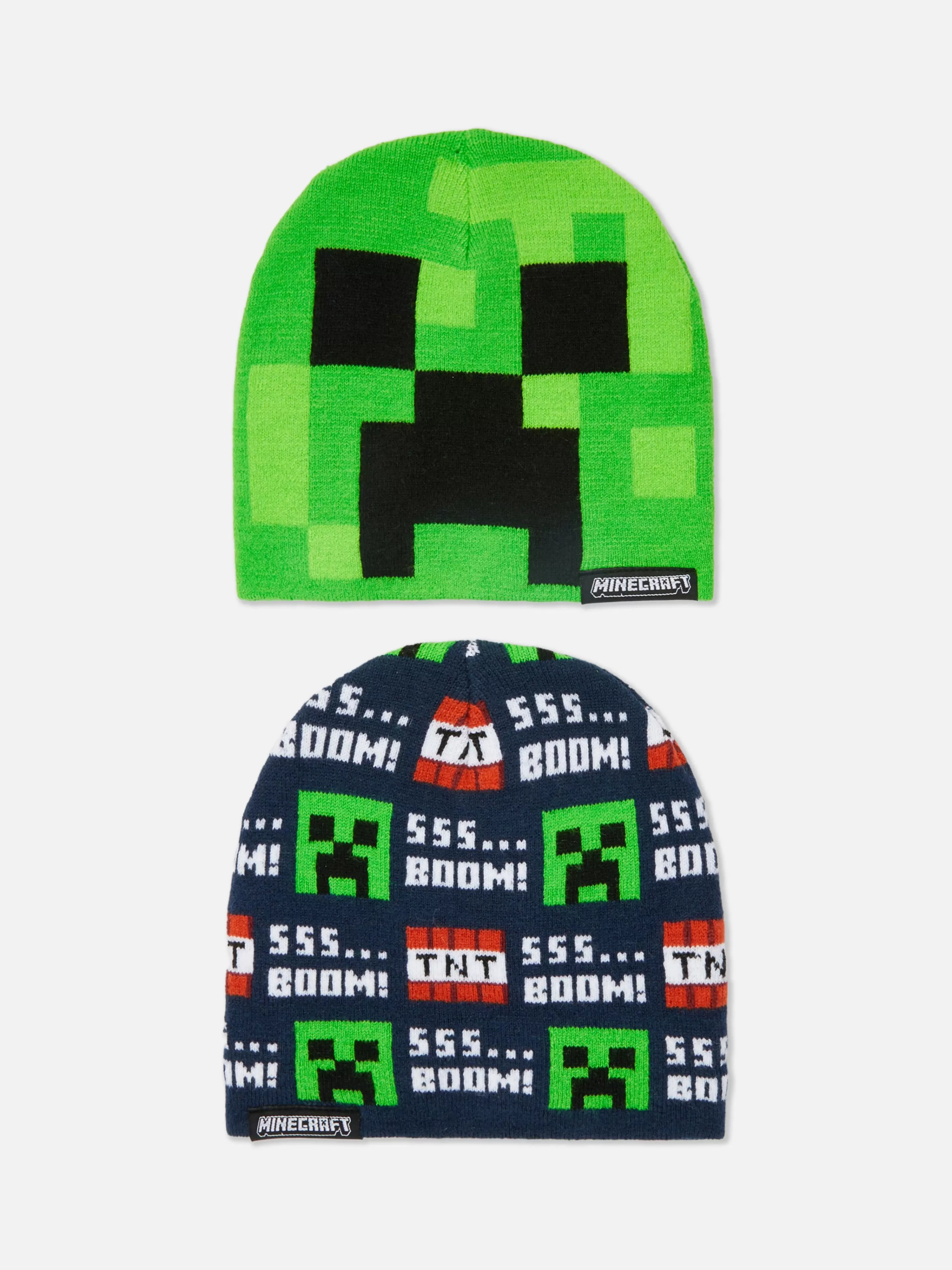 Niños Primark Gorros, Sombreros, Guantes Y Bufandas | Pack De 2 Gorros De Punto De Minecraft