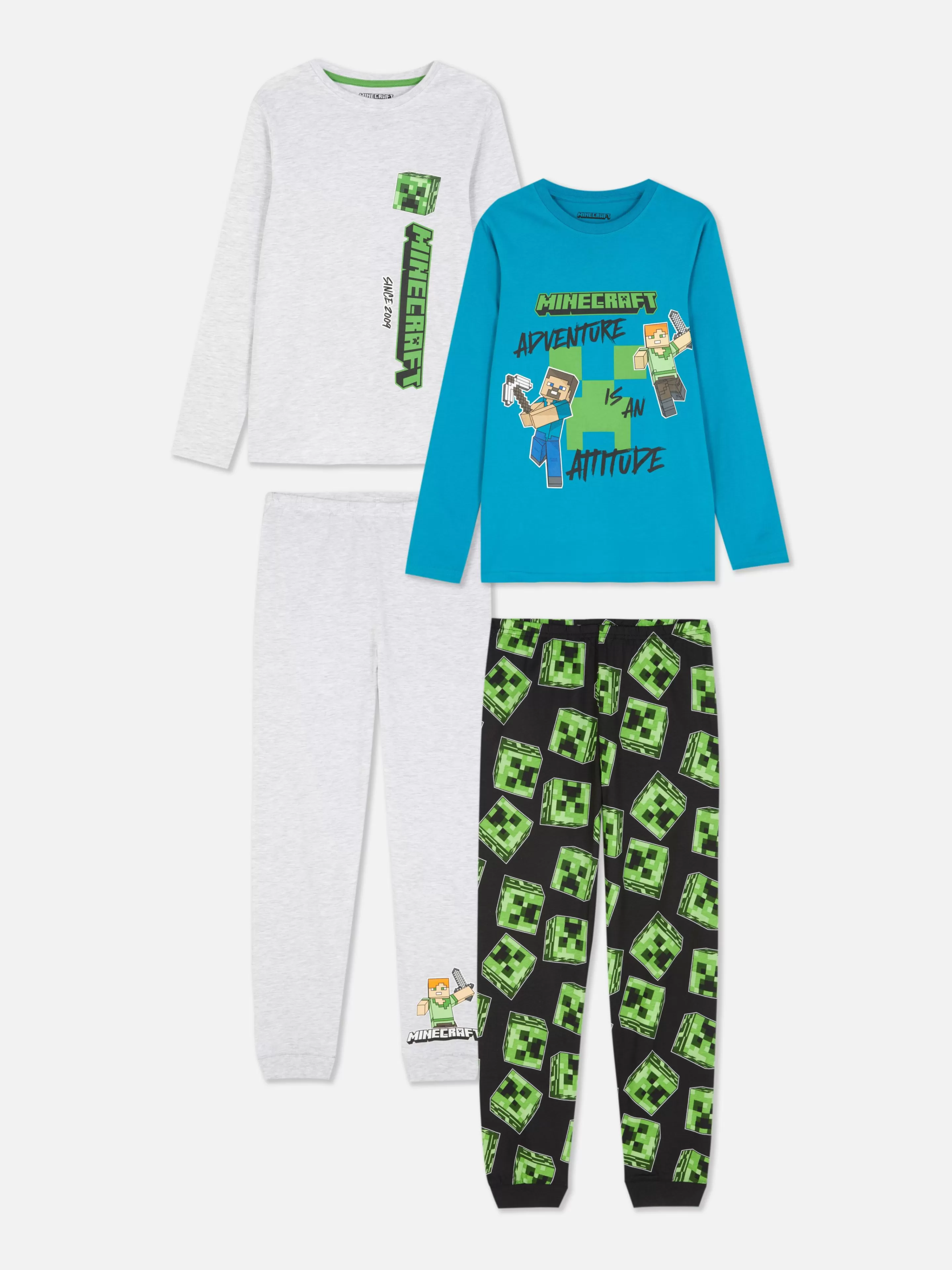 Niños Primark Pijamas Y Ropa Para Dormir | Pack De 2 Pijamas De Minecraft