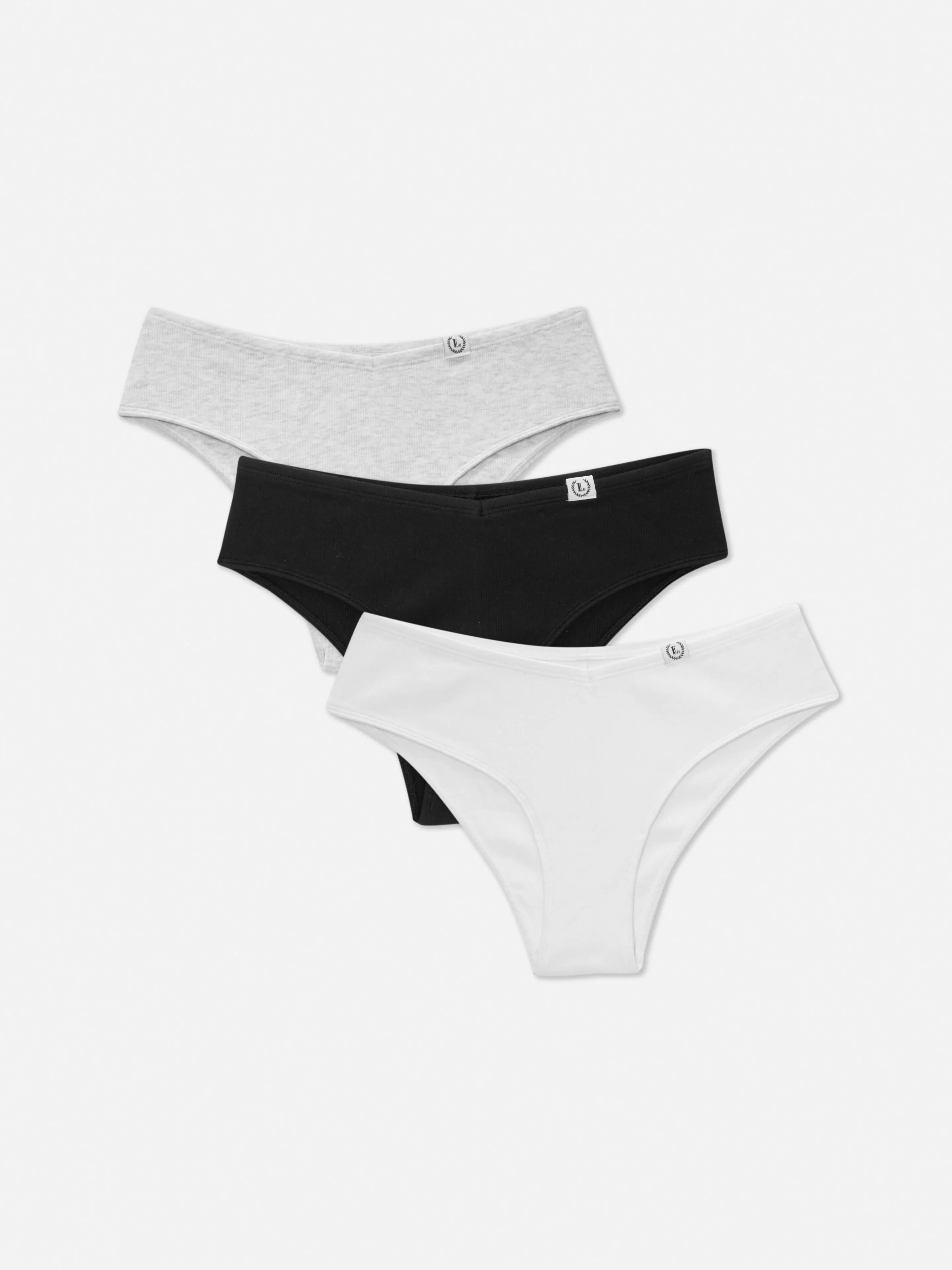 Mujer Primark Bragas | Pack De 3 Braguitas Acanaladas De Talle Bajo