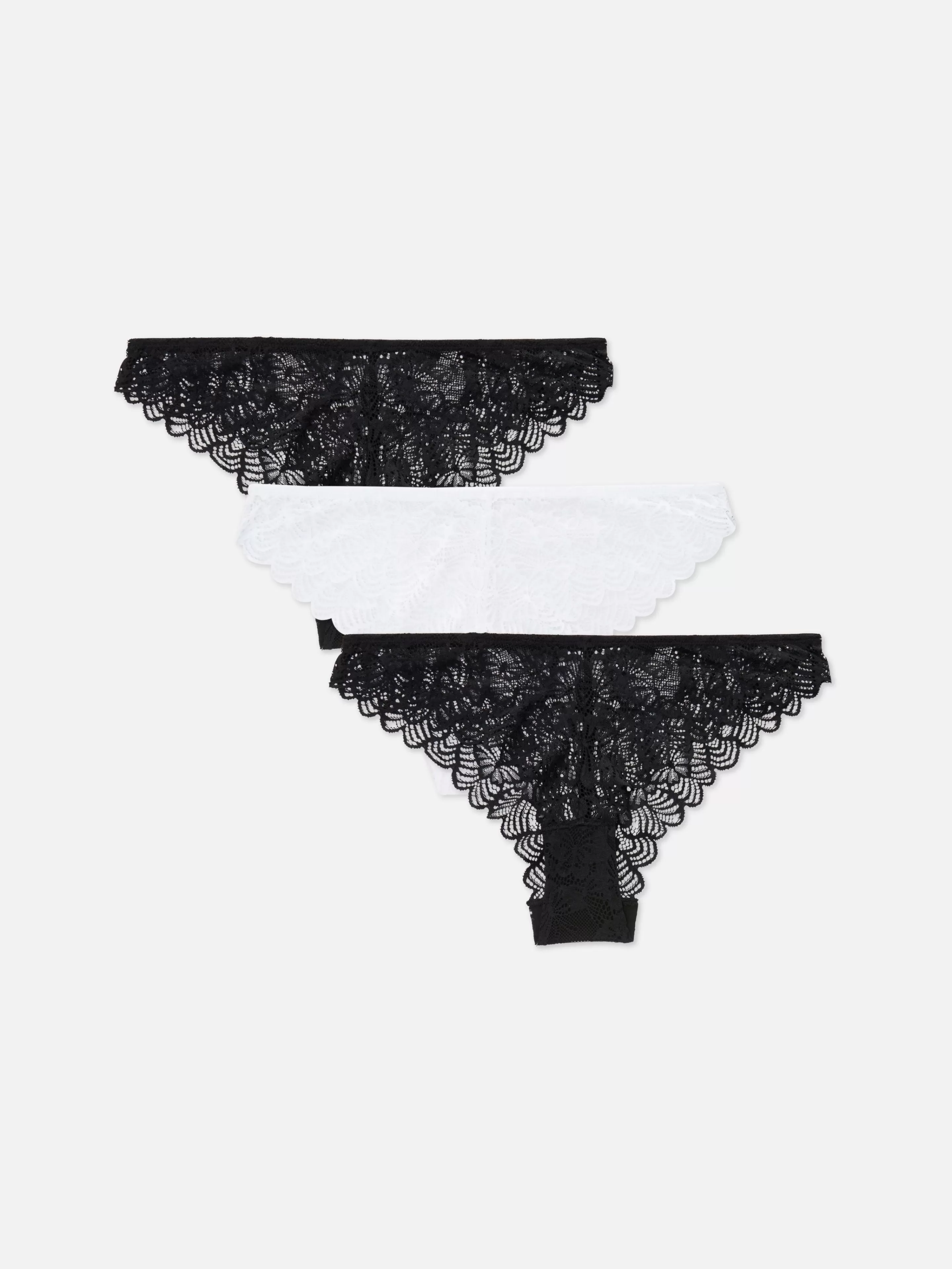 Mujer Primark Bragas | Pack De 3 Braguitas Brasileñas De Encaje