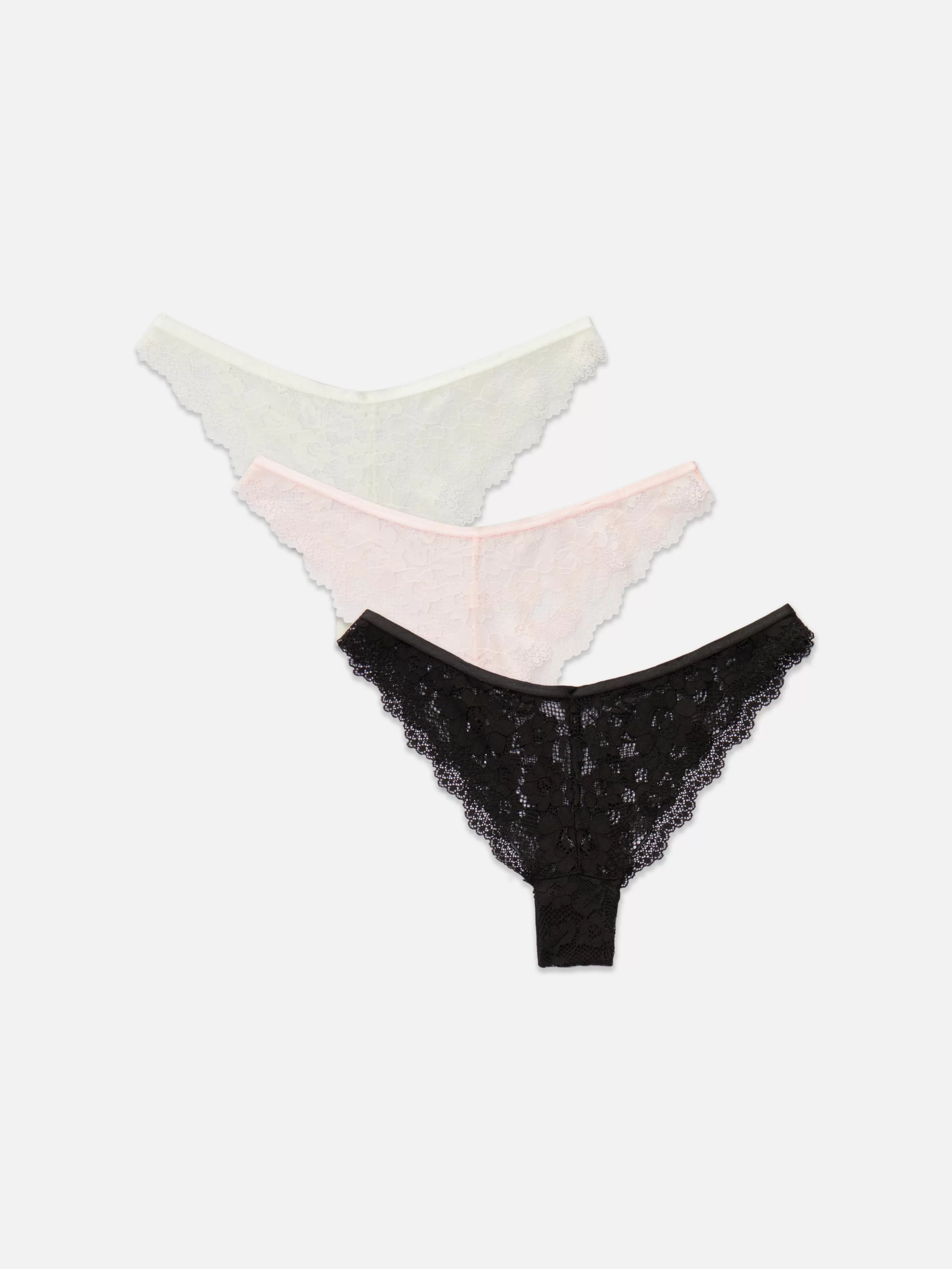 Mujer Primark Bragas | Pack De 3 Braguitas Brasileñas De Encaje