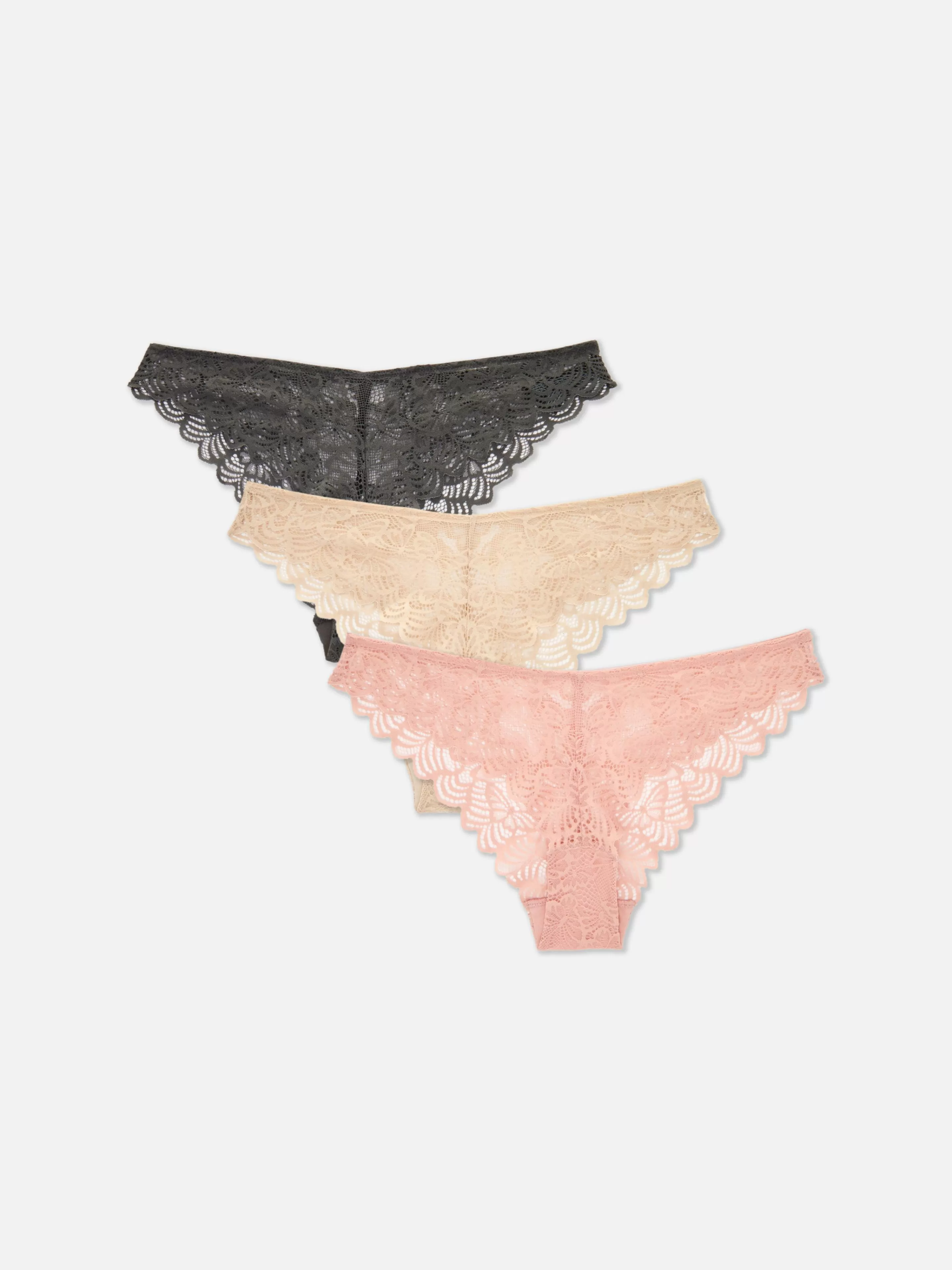 Mujer Primark Bragas | Pack De 3 Braguitas Brasileñas De Encaje