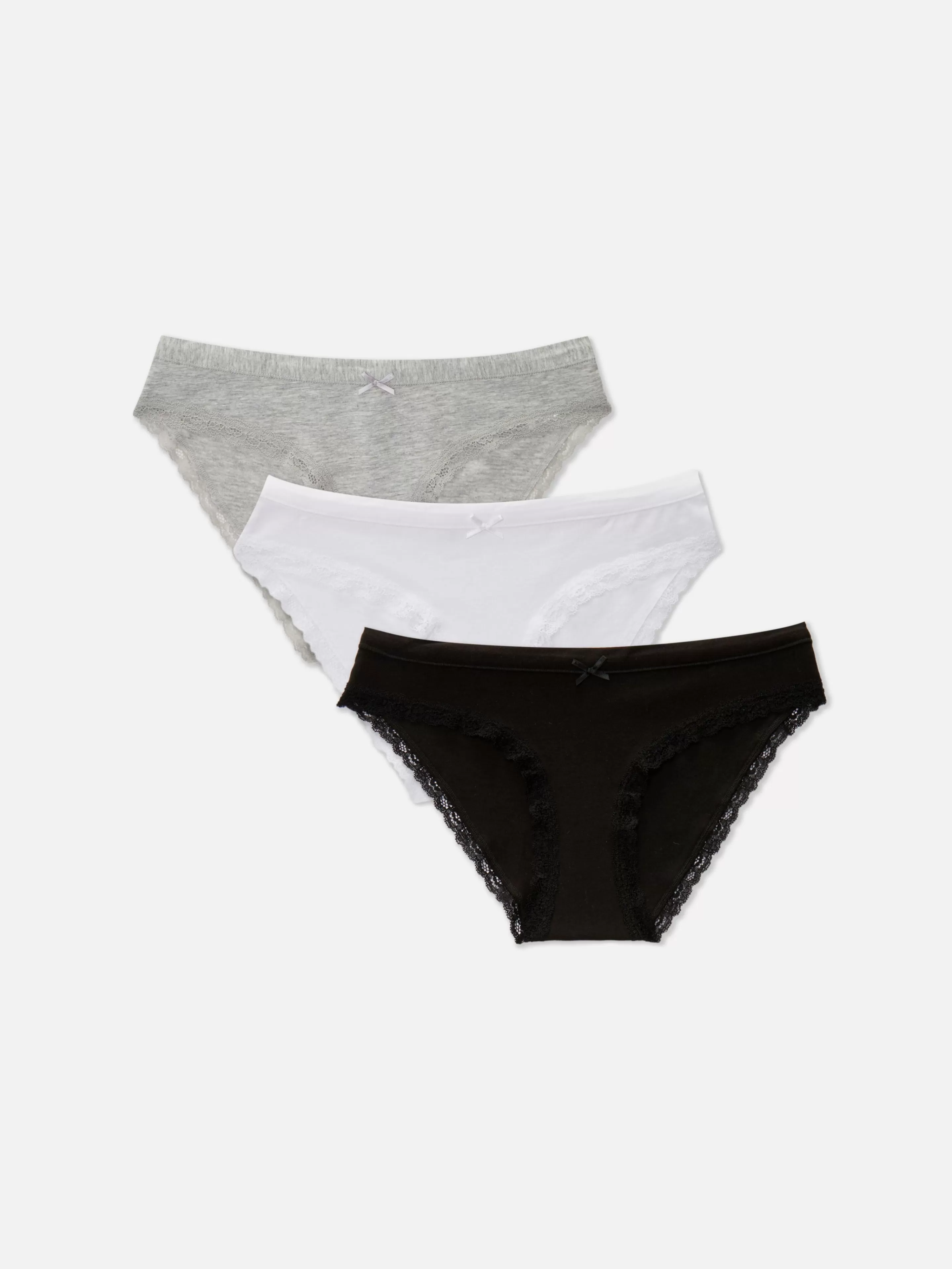 Mujer Primark Bragas | Pack De 3 Braguitas Mini Con Ribete De Encaje