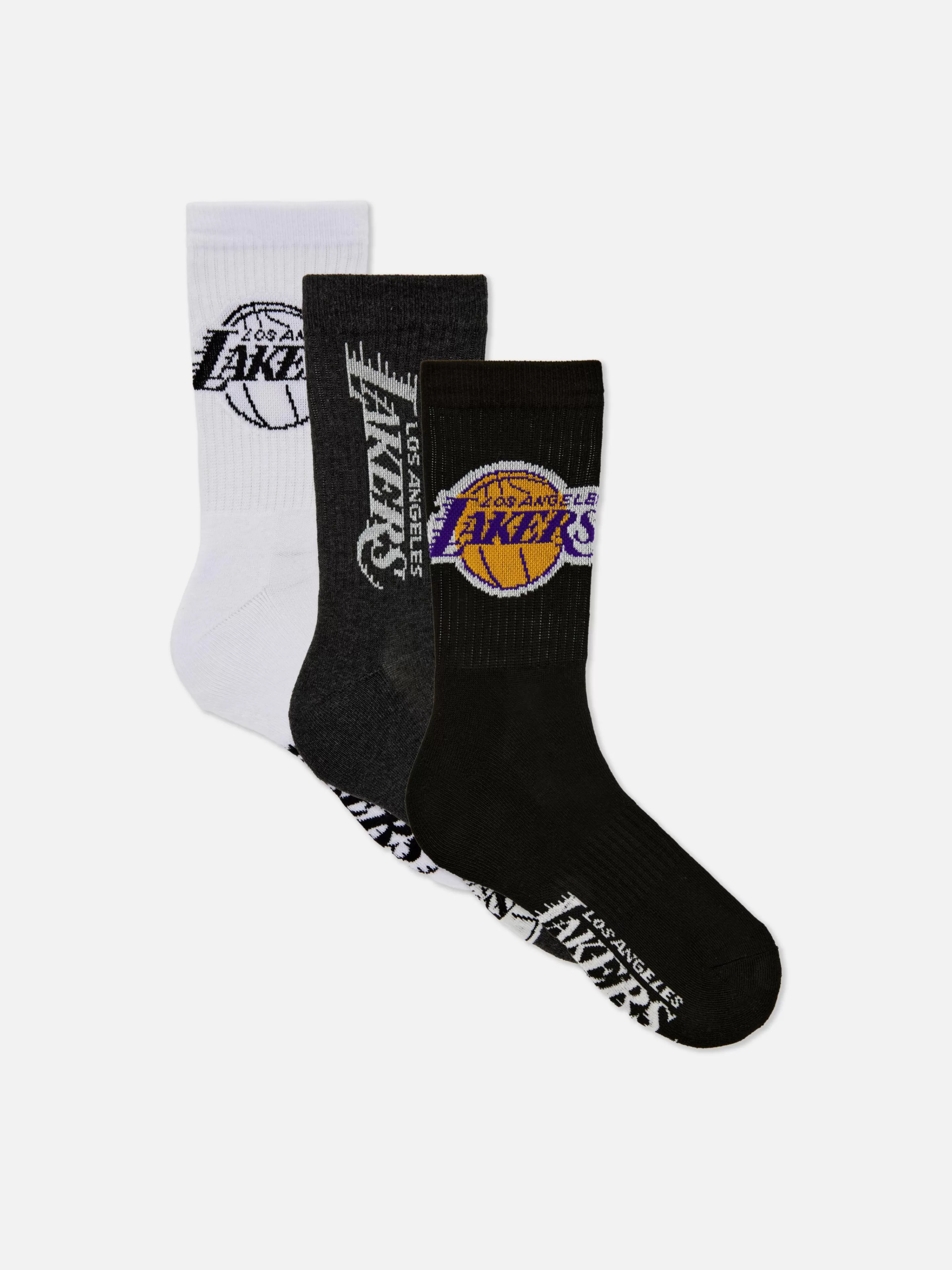 Hombre Primark Calcetines | Pack De 3 Calcetines Altos De Los Angeles Lakers