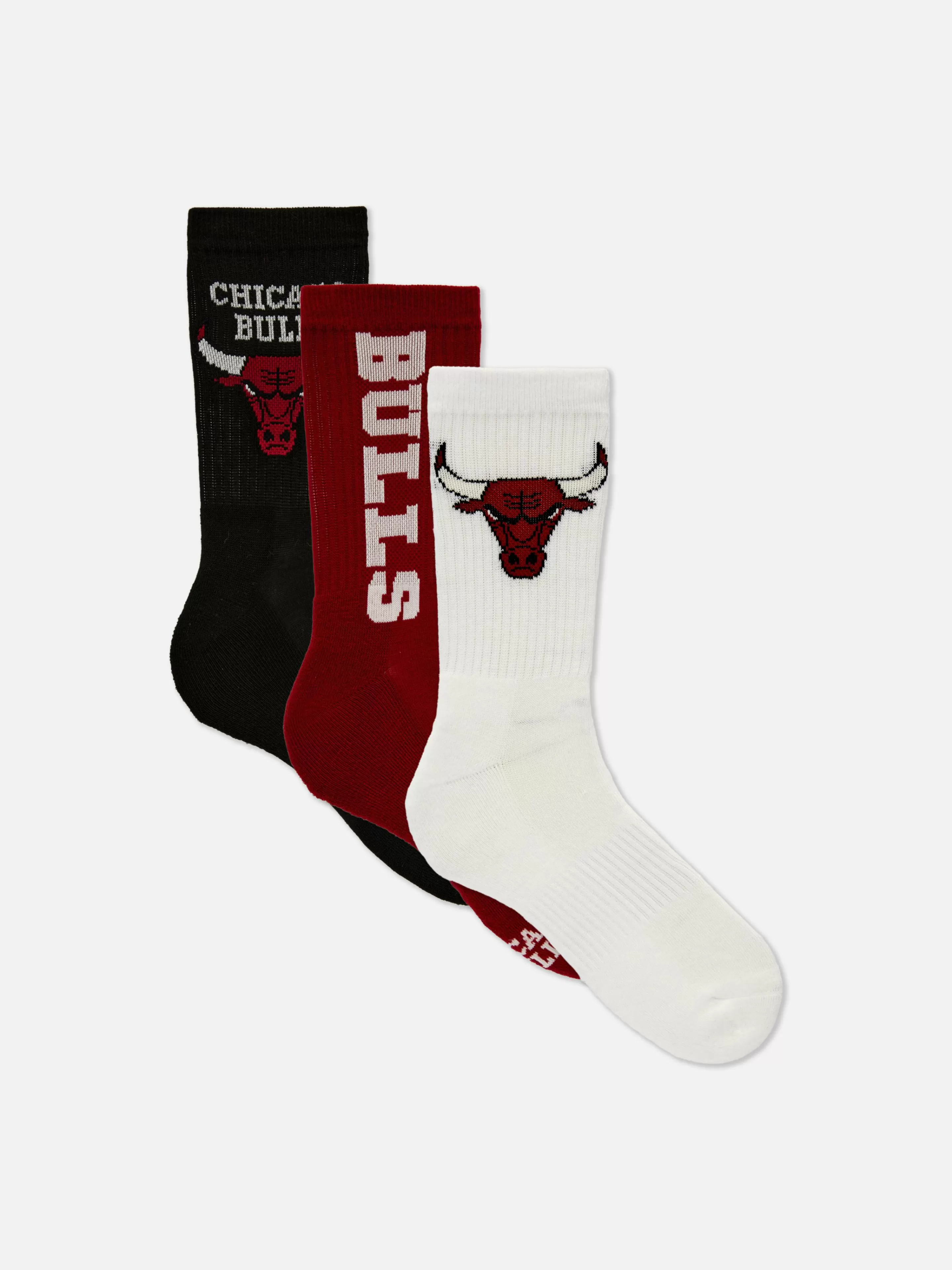 Hombre Primark Calcetines | Pack De 3 Calcetines Altos De Los Chicago Bulls