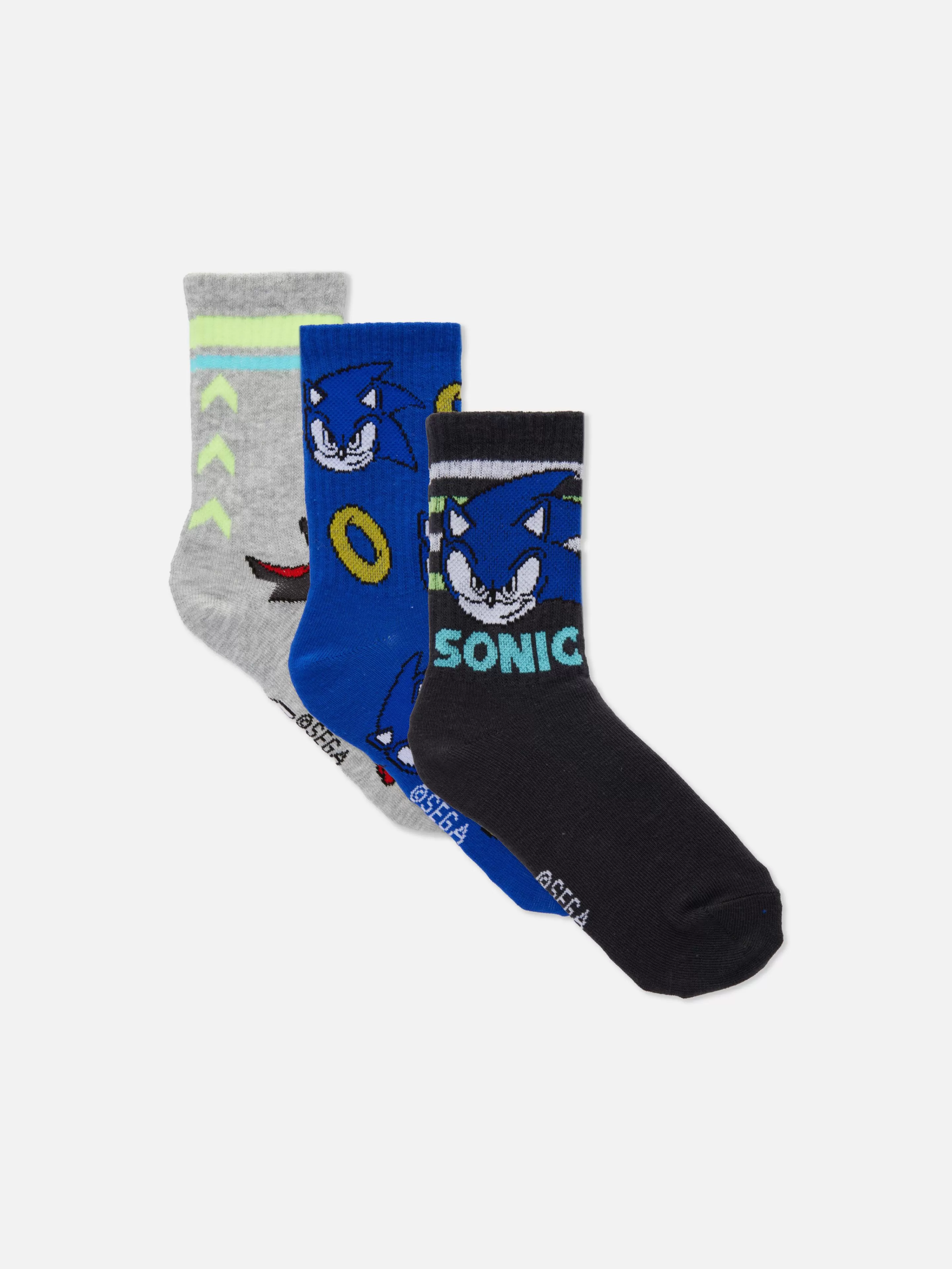 Niños Primark Calcetines | Pack De 3 Calcetines De Sonic, El Erizo