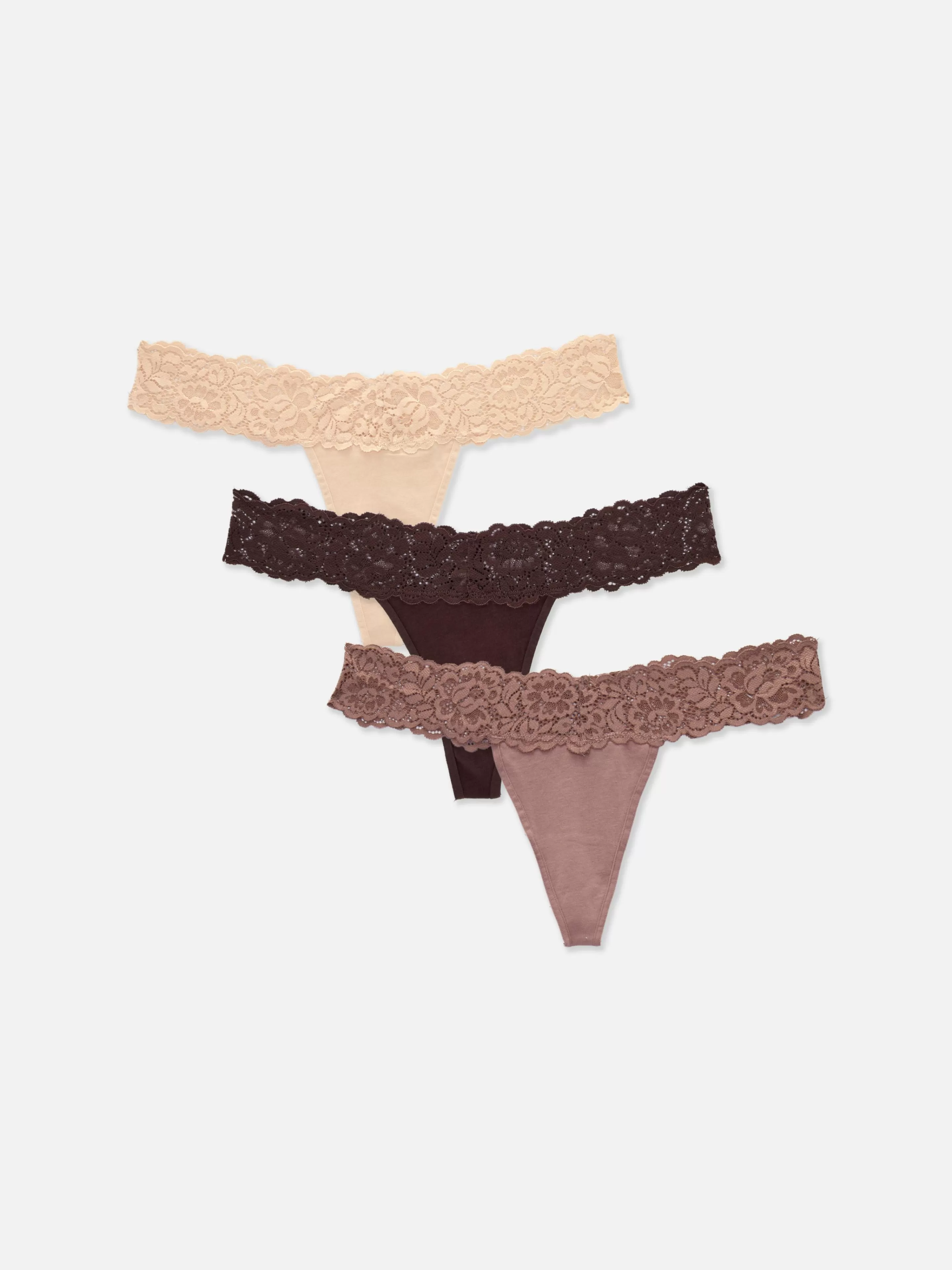 Mujer Primark Bragas | Pack De 3 Tangas Bandeau De Encaje