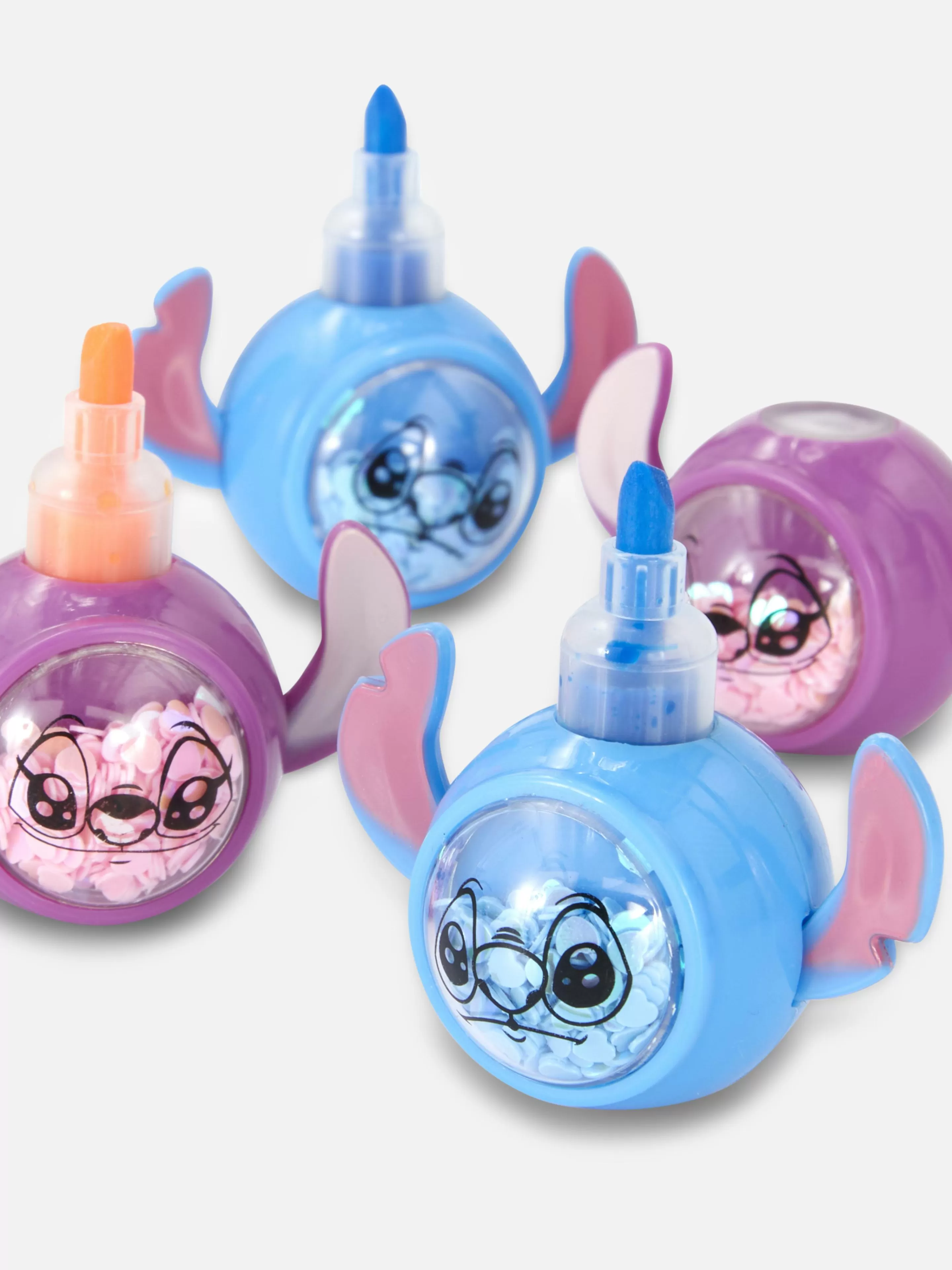 Niños Primark Bolígrafos Y Lápices | Pack De 4 Lápices Fluorescentes Apilables De Stitch