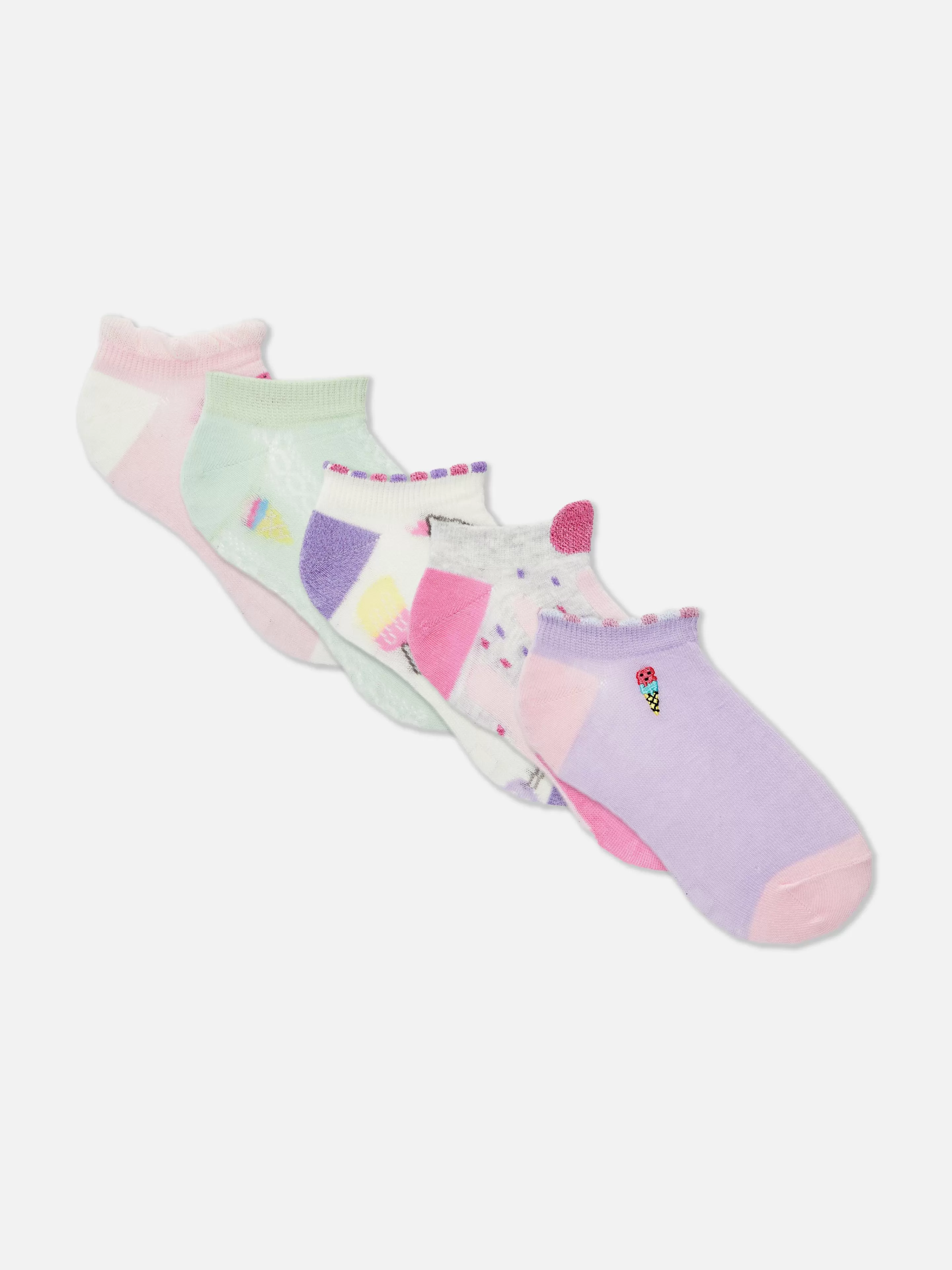 Niños Primark Calcetines Y Medias | Pack De 5 Calcetines Bajos Con Estampado De Helados