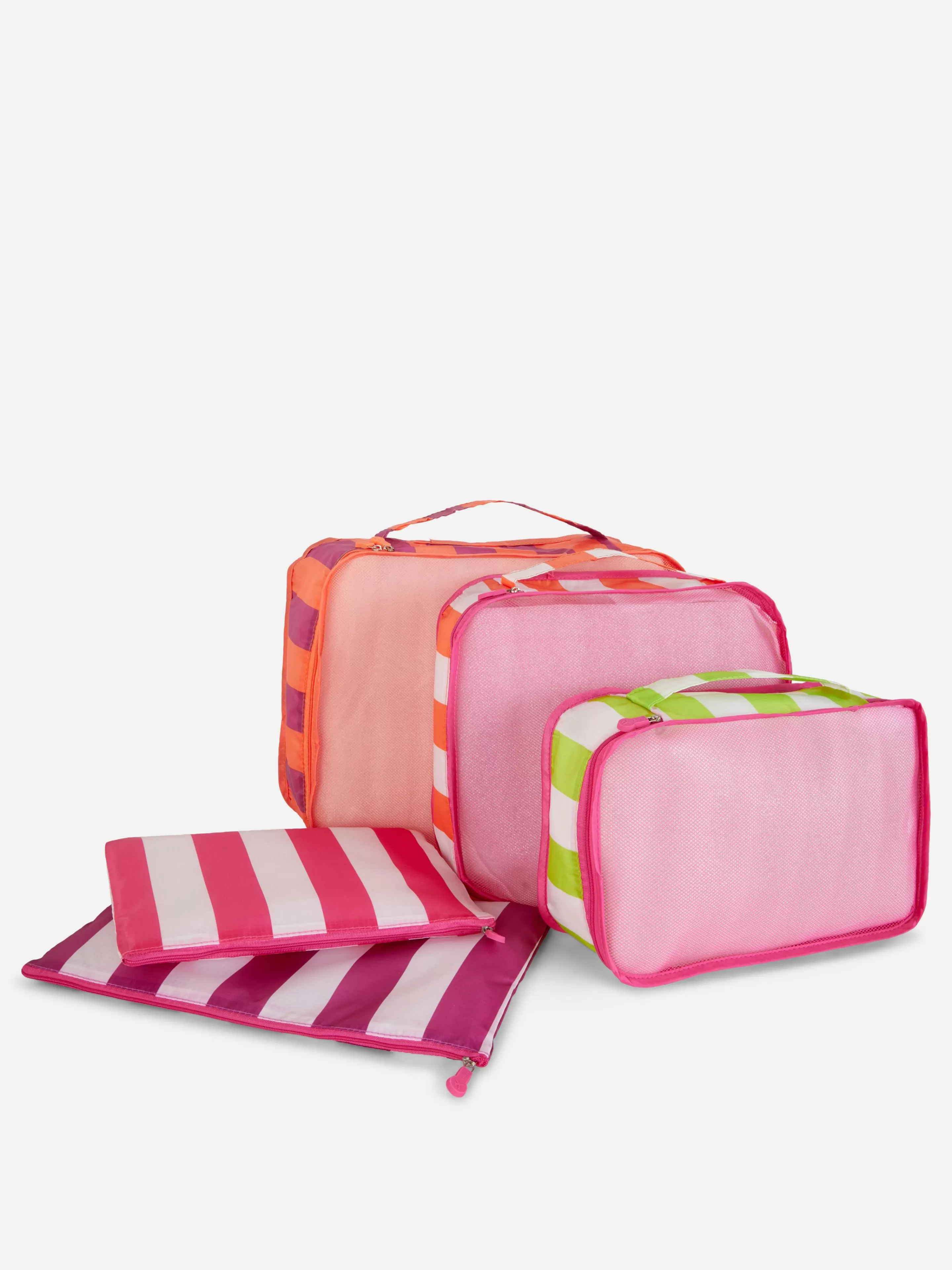 Primark Accesorios De Viaje | Pack De 5 Organizadores De Equipaje A Rayas