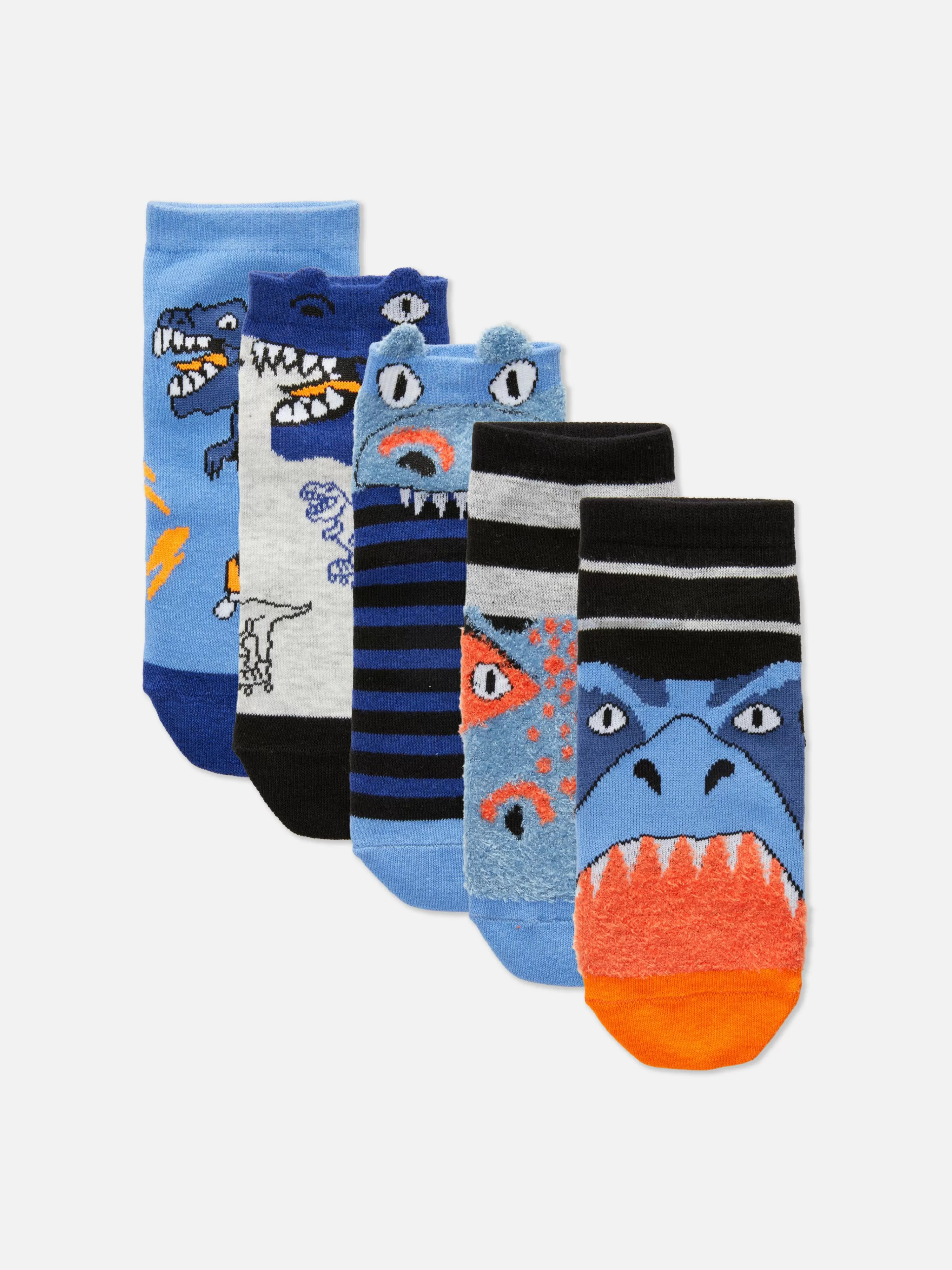 Niños Primark Calcetines | Pack De 5 Pares Calcetines Tobilleros De Dinosaurios