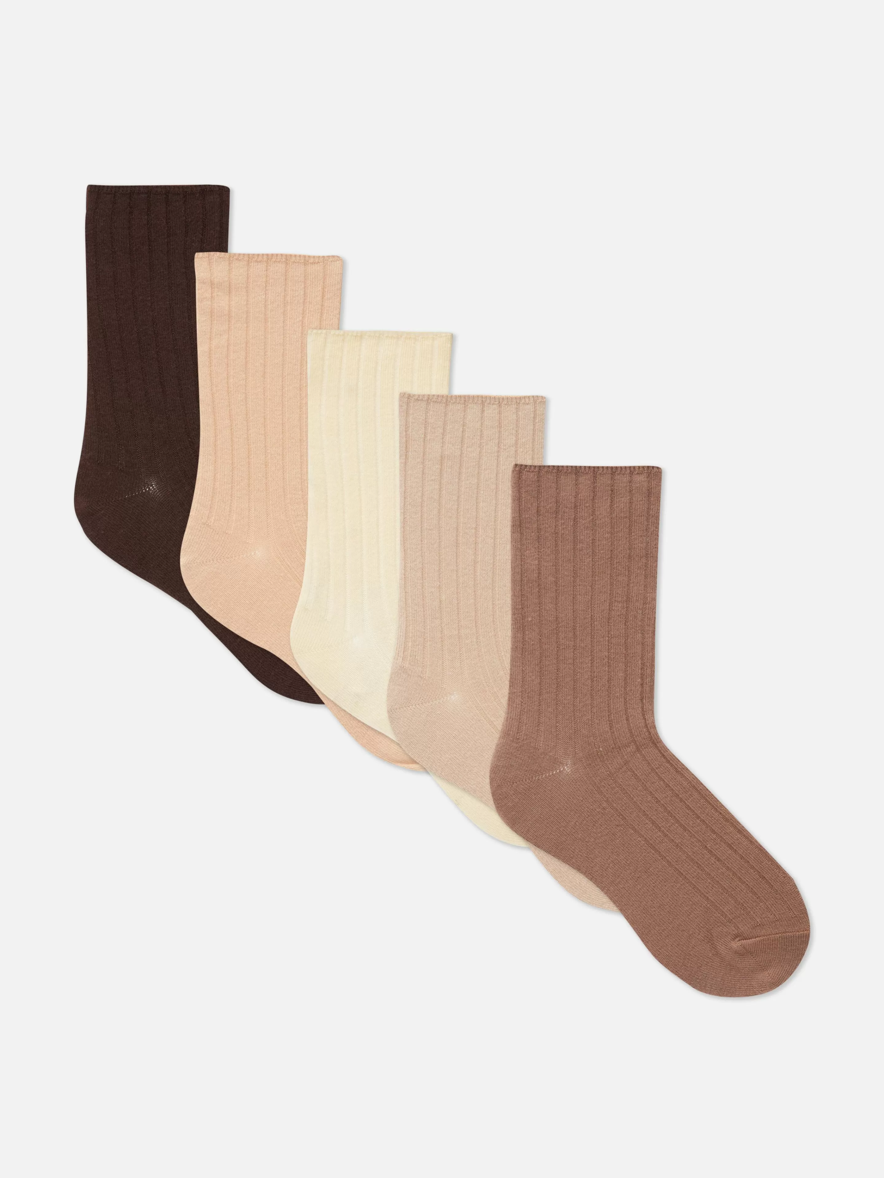 Mujer Primark Calcetines | Pack De 5 Pares De Calcetines Altos Acanalados