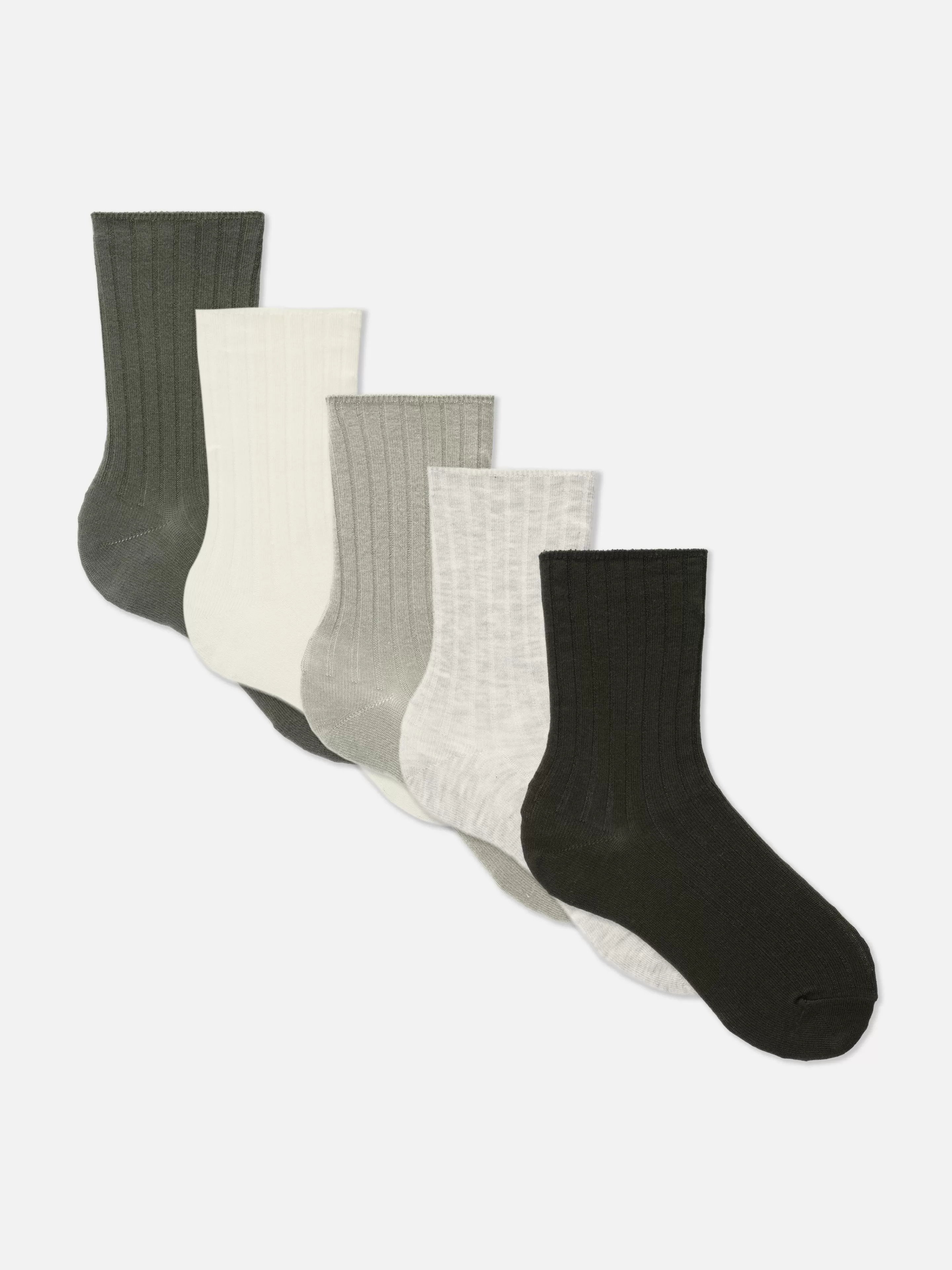 Mujer Primark Calcetines | Pack De 5 Pares De Calcetines Altos Acanalados