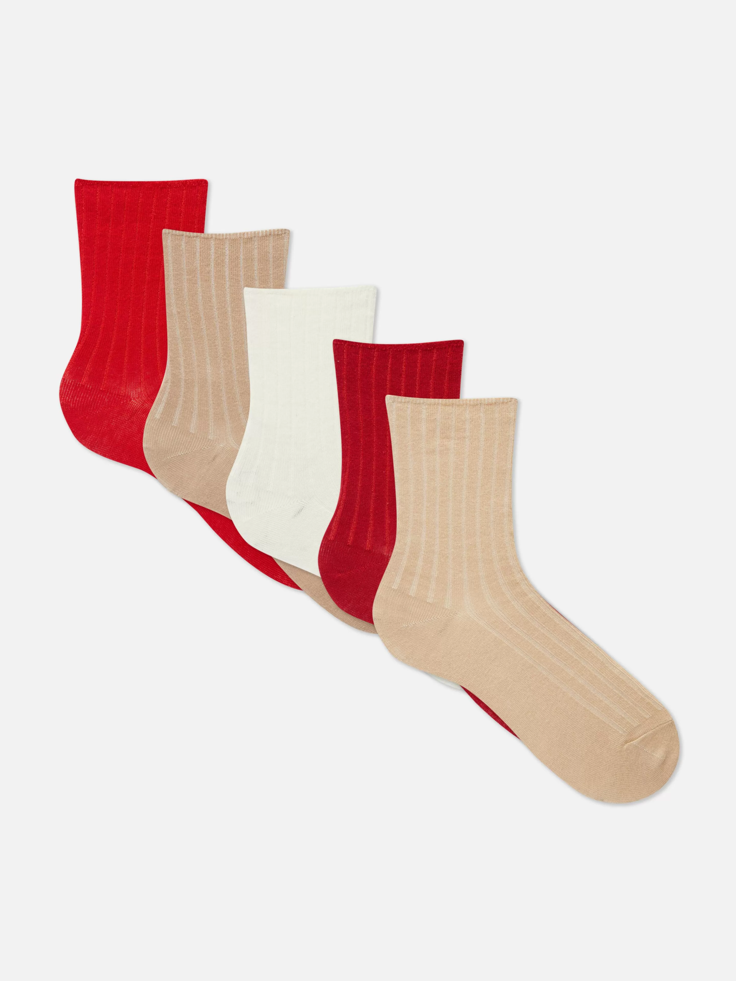 Mujer Primark Calcetines | Pack De 5 Pares De Calcetines Altos Acanalados