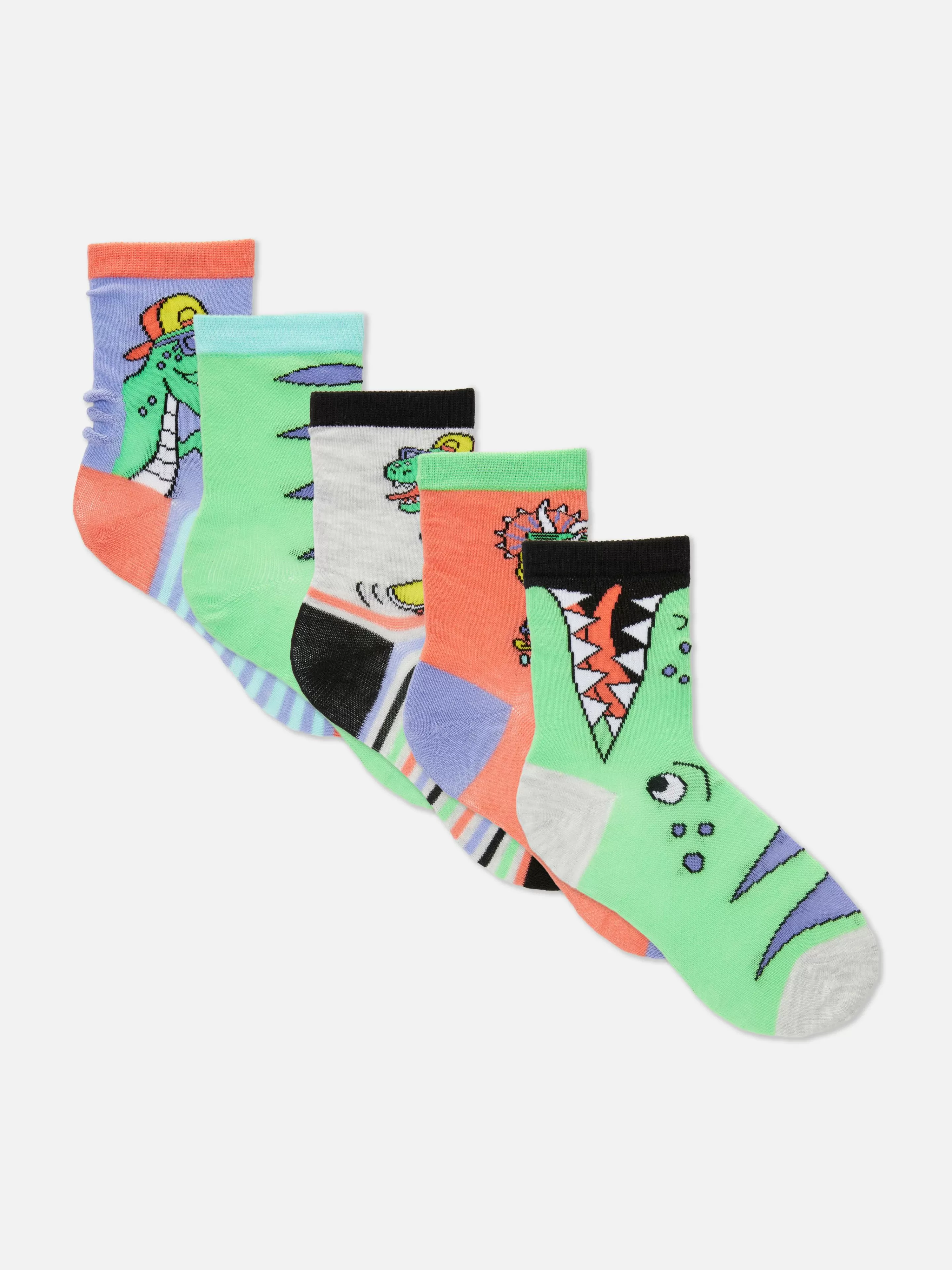 Niños Primark Calcetines | Pack De 5 Pares De Calcetines Bajos Con Dinosaurios