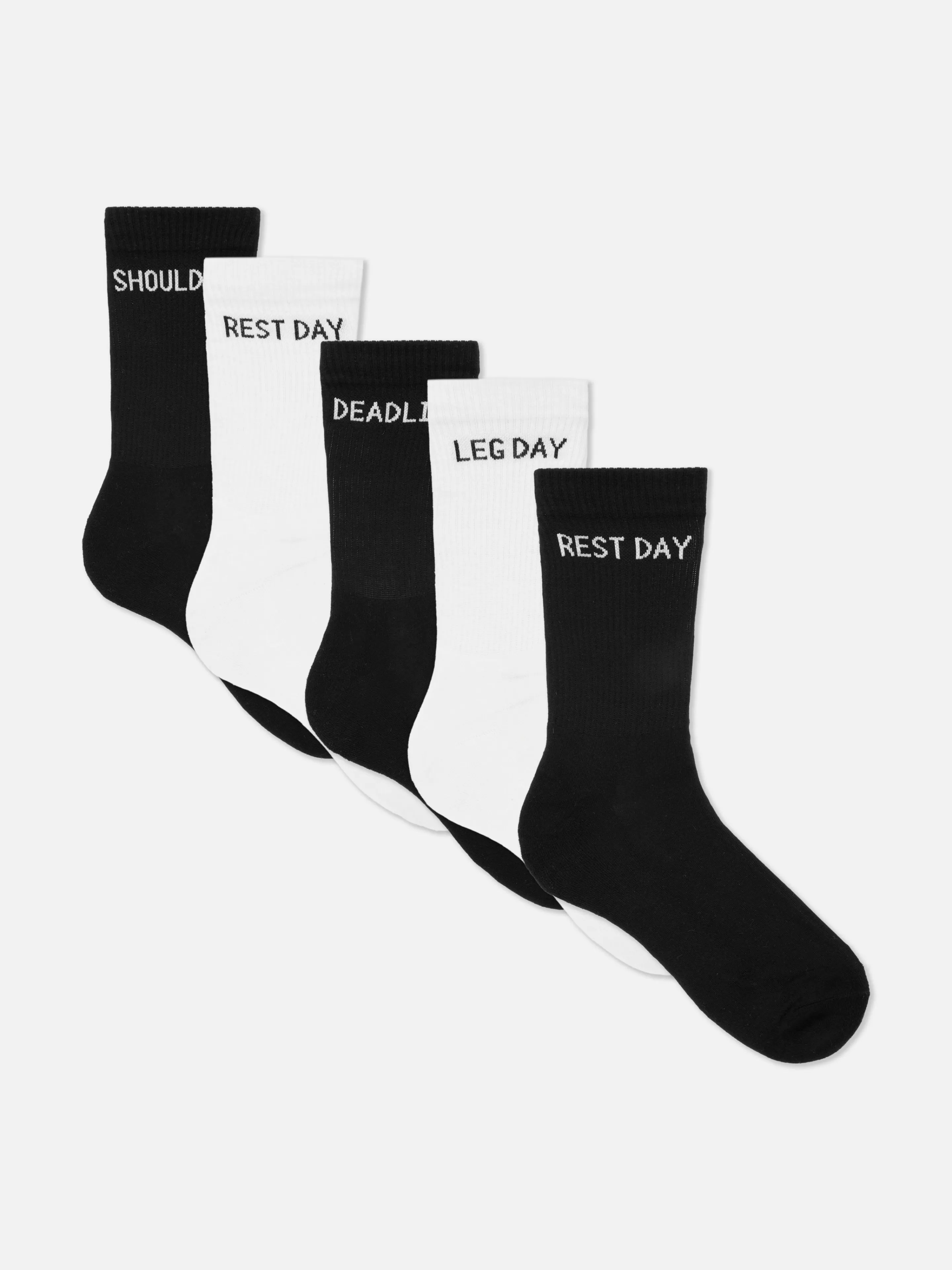 Hombre Primark Calcetines | Ropa Deportiva | Pack De 5 Pares De Calcetines Bajos Con Mensaje