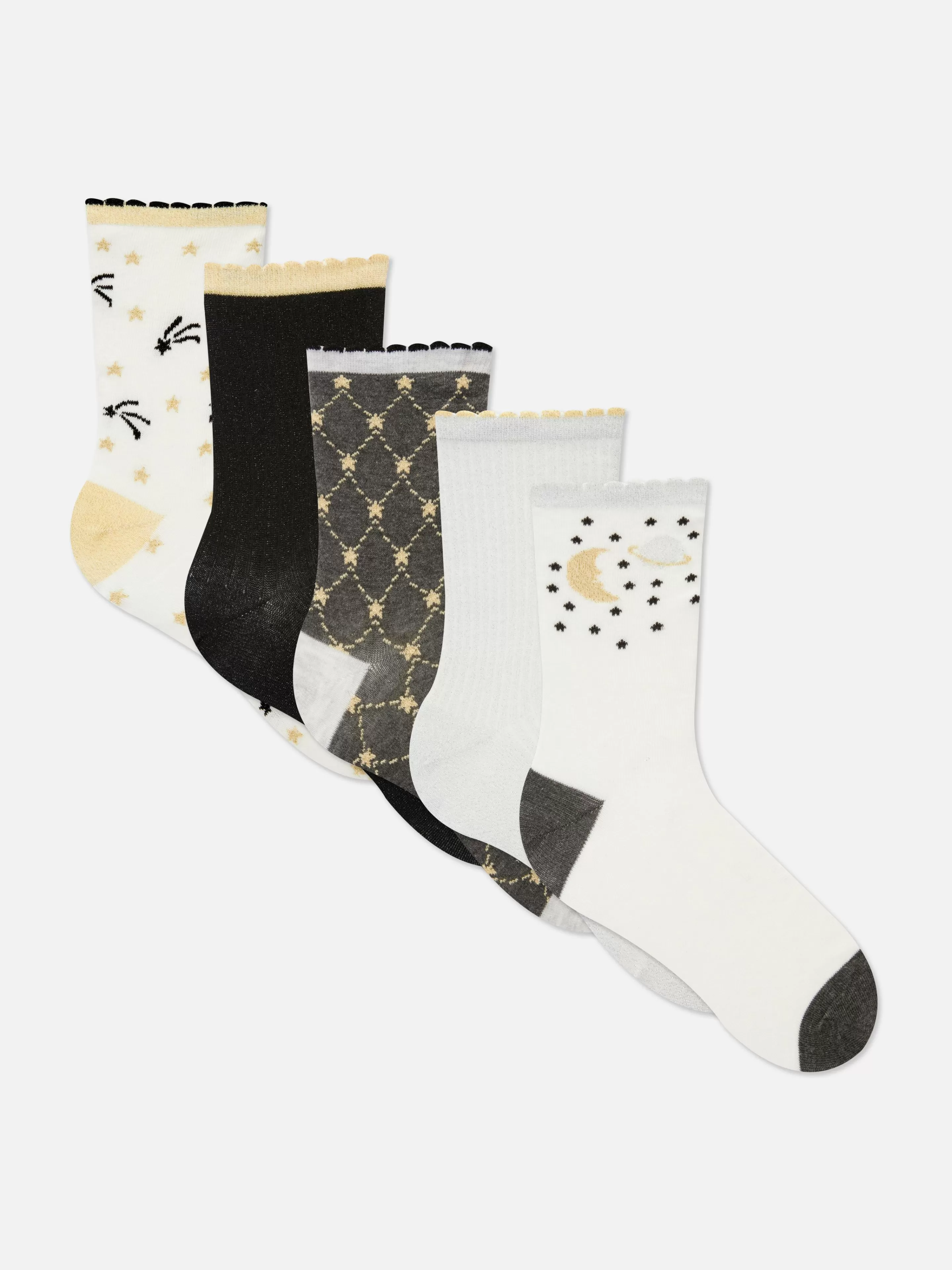 Niños Primark Calcetines Y Medias | Pack De 5 Pares De Calcetines Cortos Con Estrellas