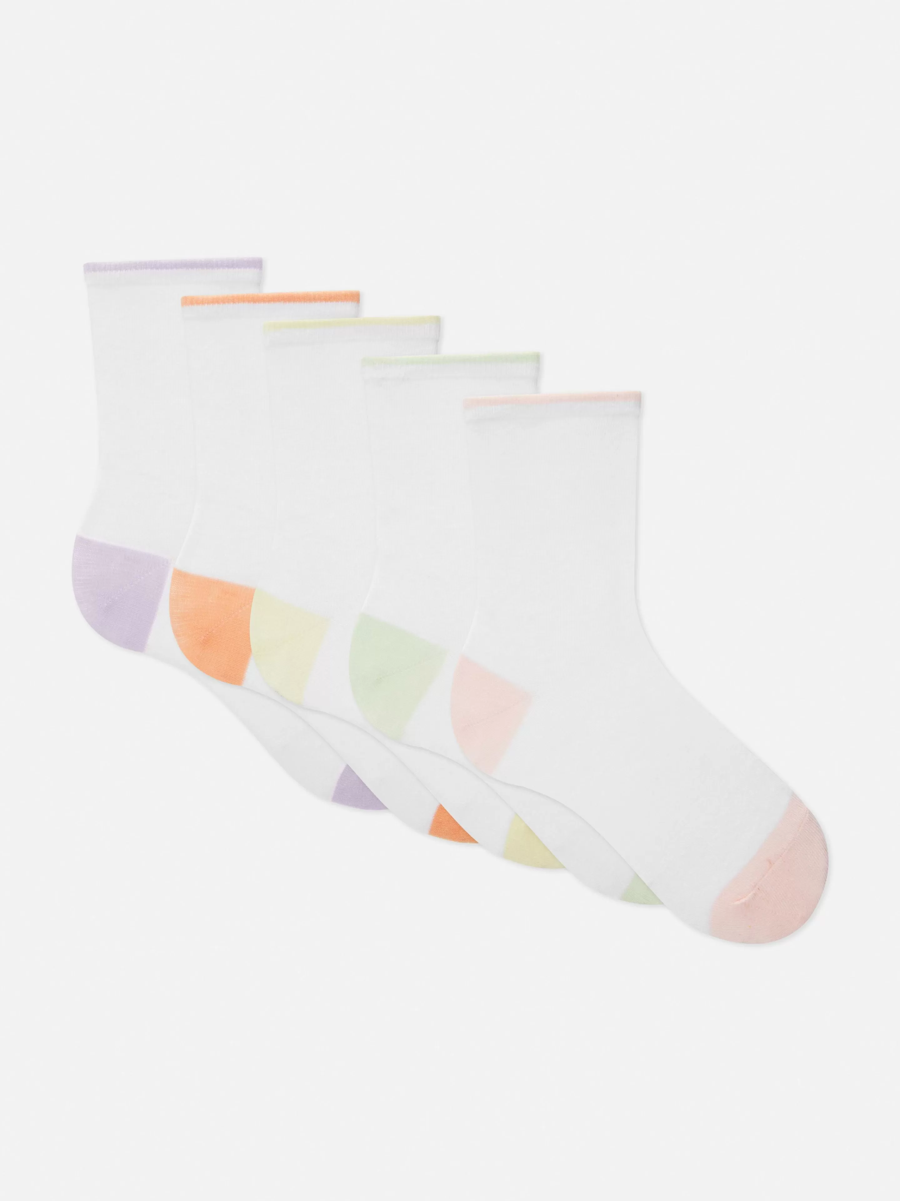 Mujer Primark Calcetines | Pack De 5 Pares De Calcetines, Ribete En Contraste