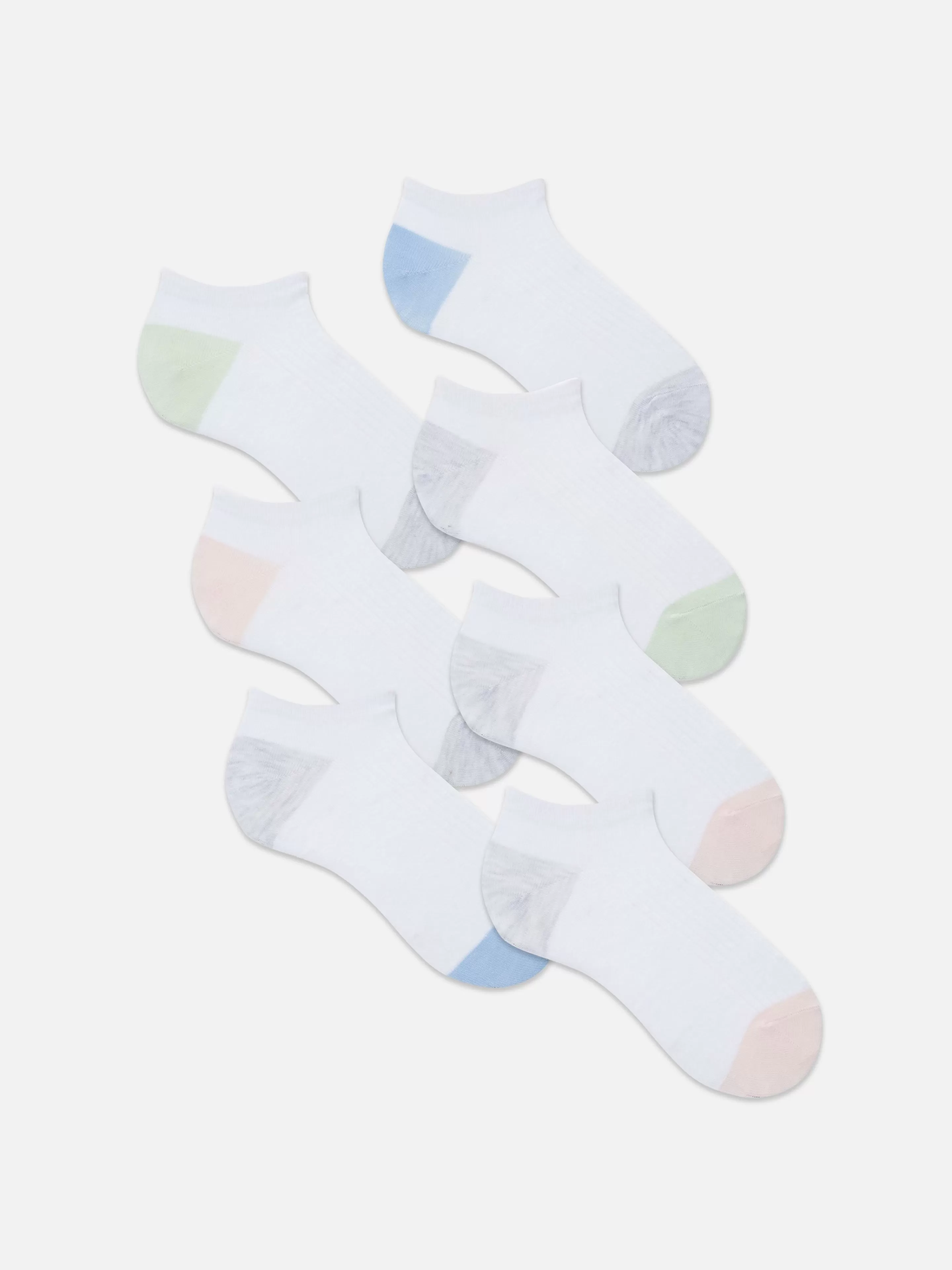 Mujer Primark Calcetines | Pack De 7 Calcetines Bajos Con Panel En Contraste