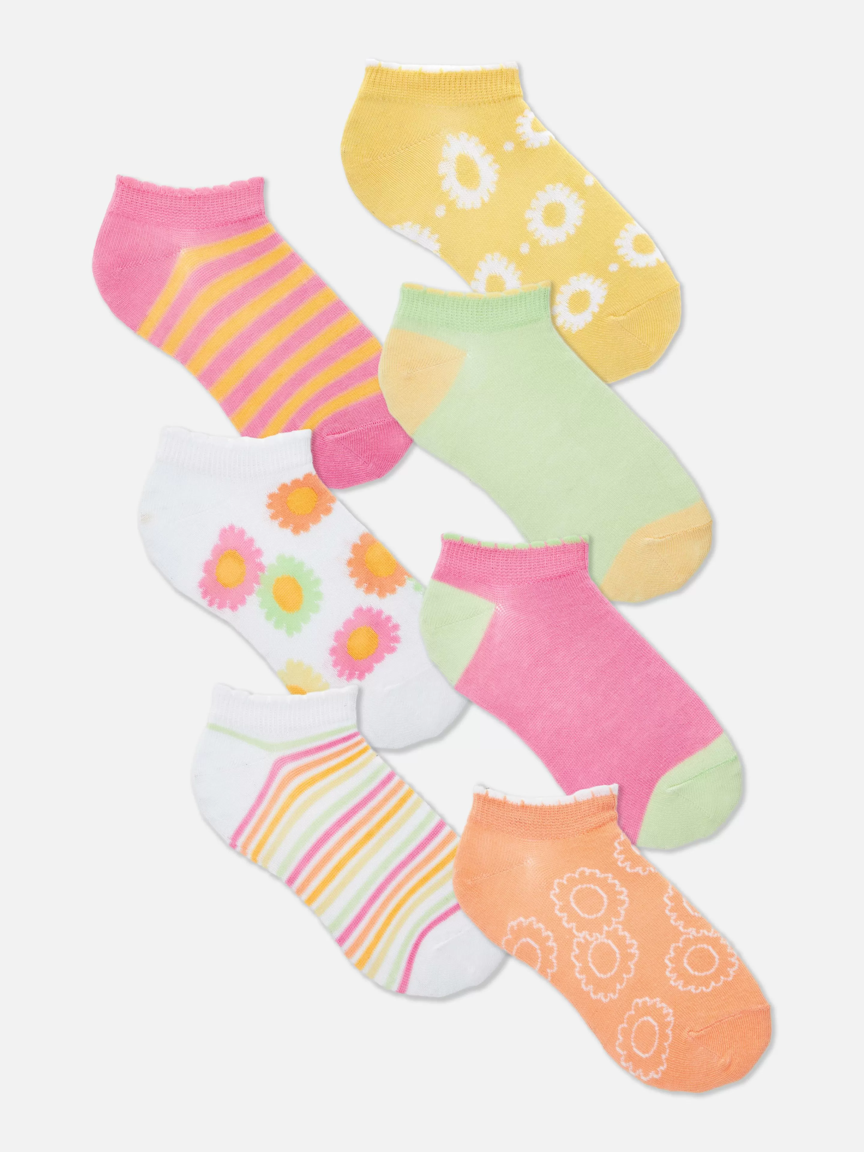 Niños Primark Calcetines Y Medias | Pack De 7 Calcetines Deportivos Con Girasoles