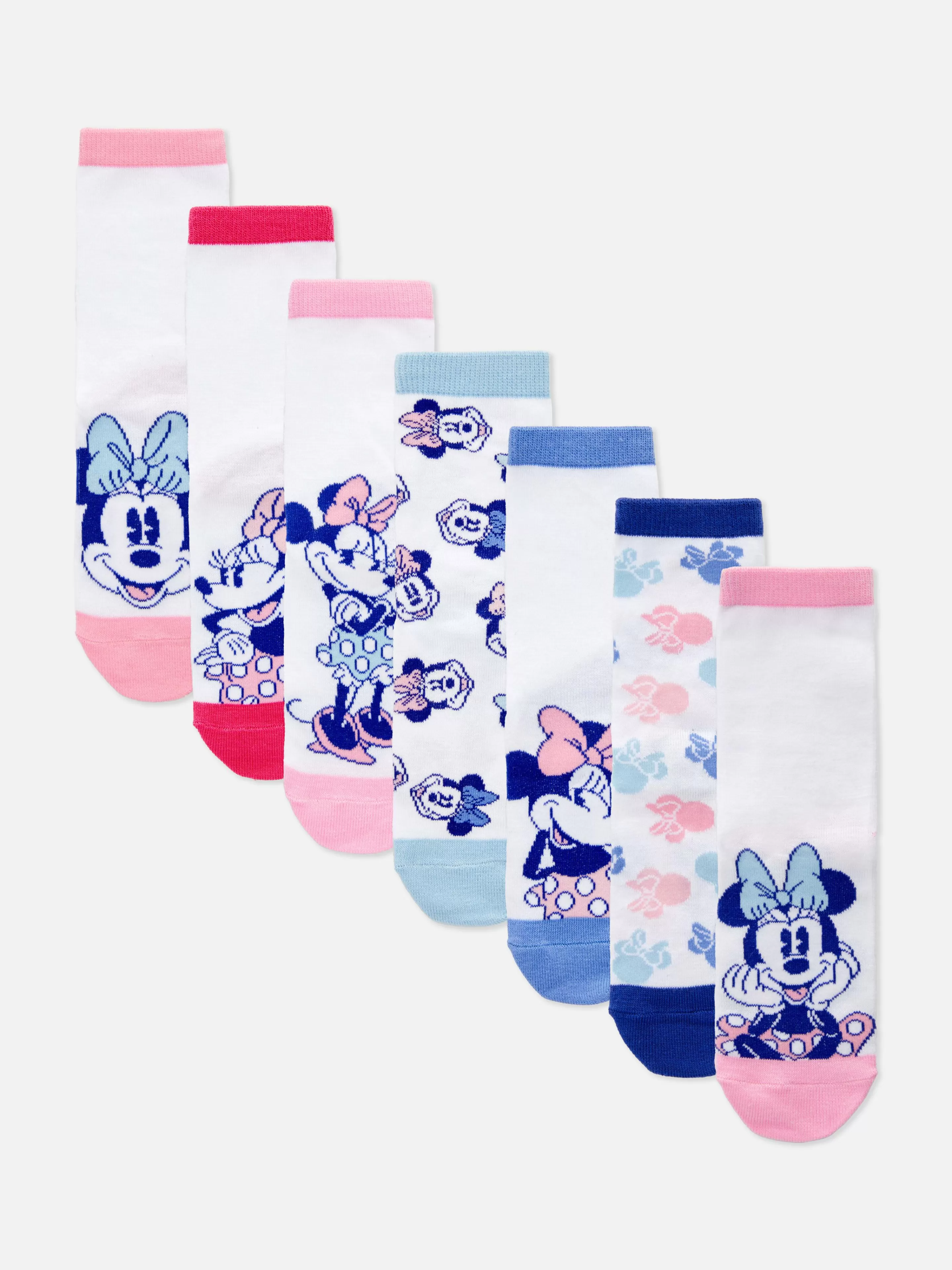 Niños Primark Calcetines Y Medias | Pack De 7 Pares De Calcetines Bajos De Minnie Mouse