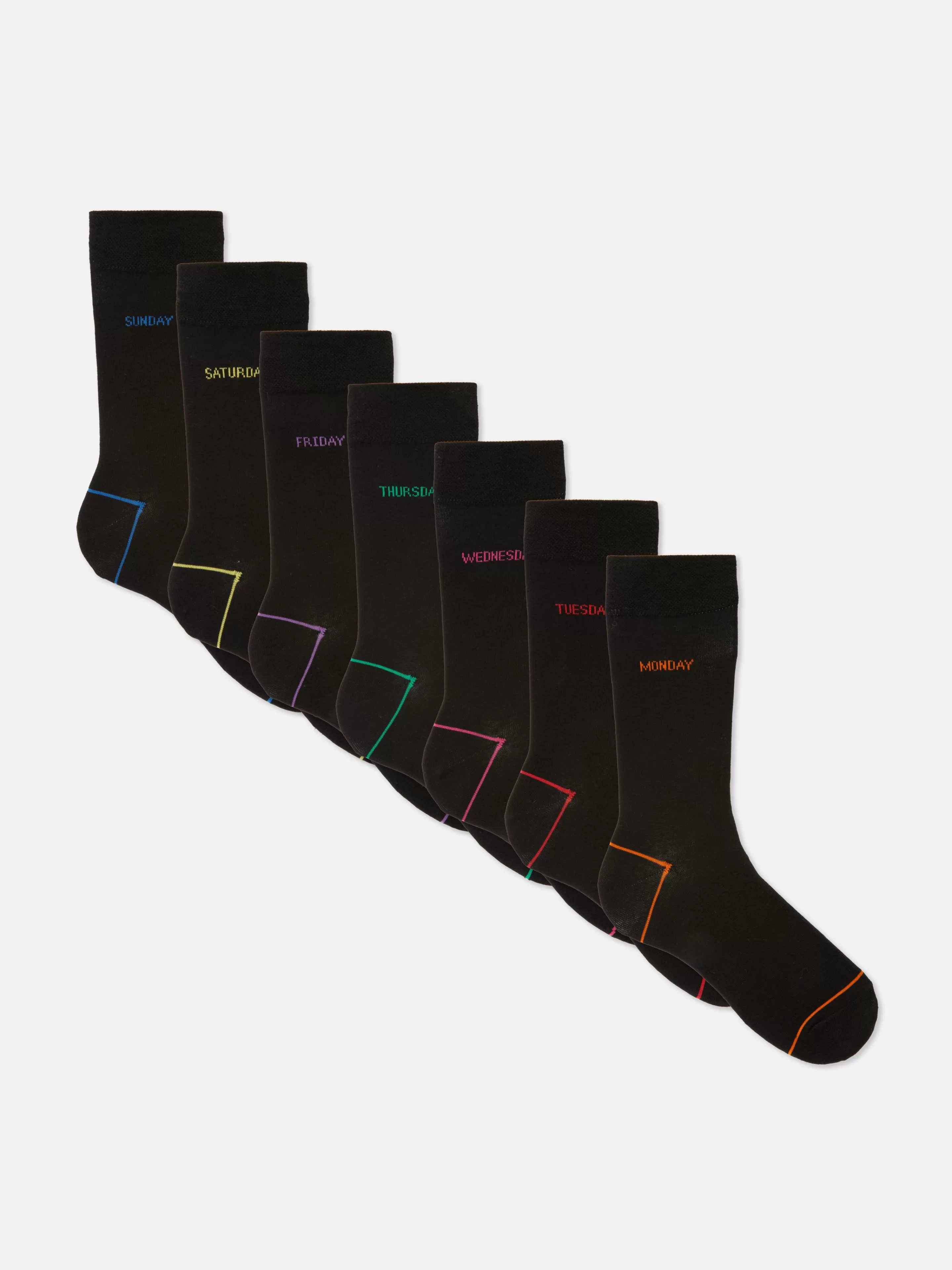 Hombre Primark Calcetines | Pack De 7 Pares De Calcetines De Días De La Semana