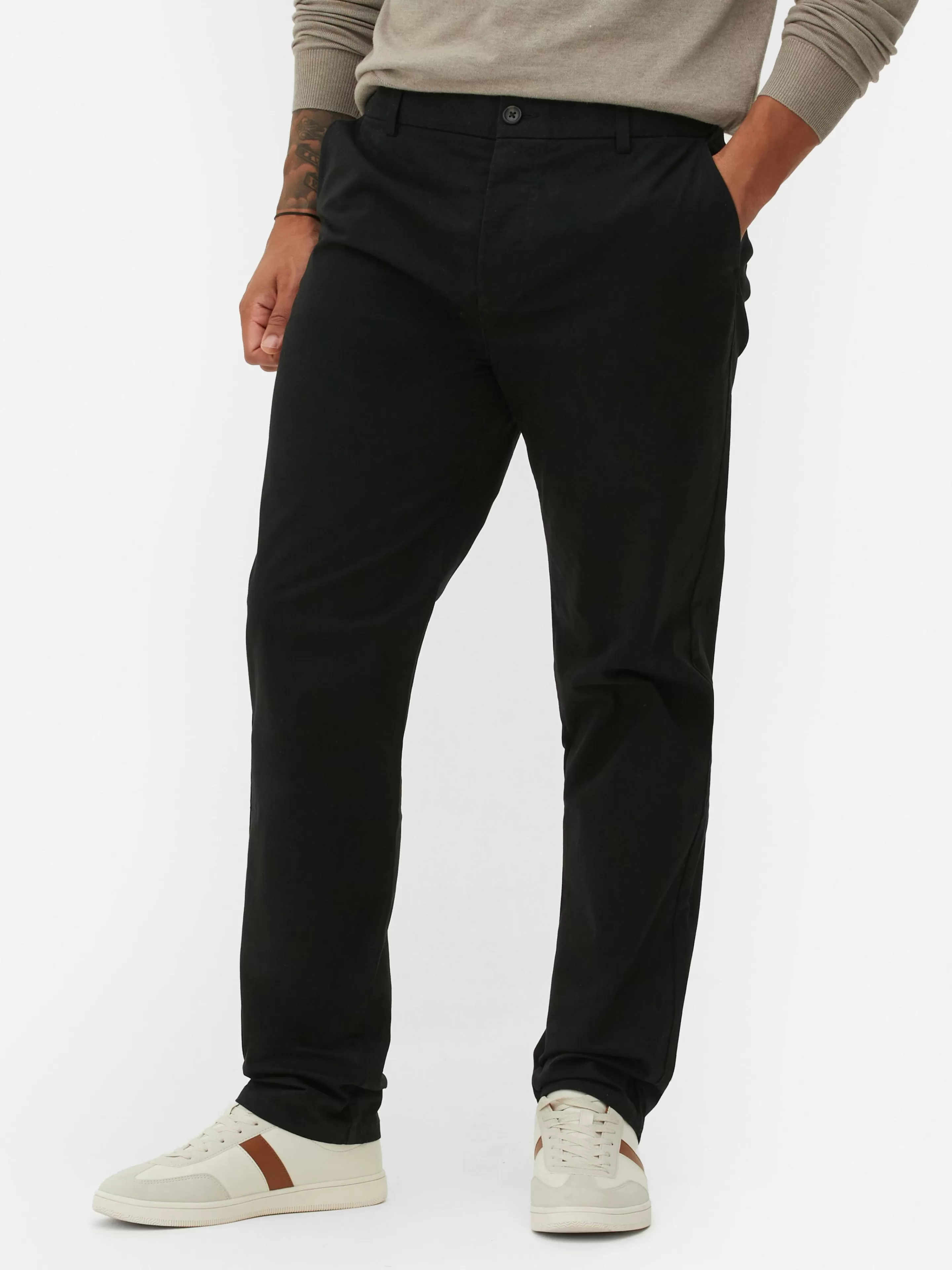 Hombre Primark Pantalón | Pantalón Chino Elástico De Pernera Recta