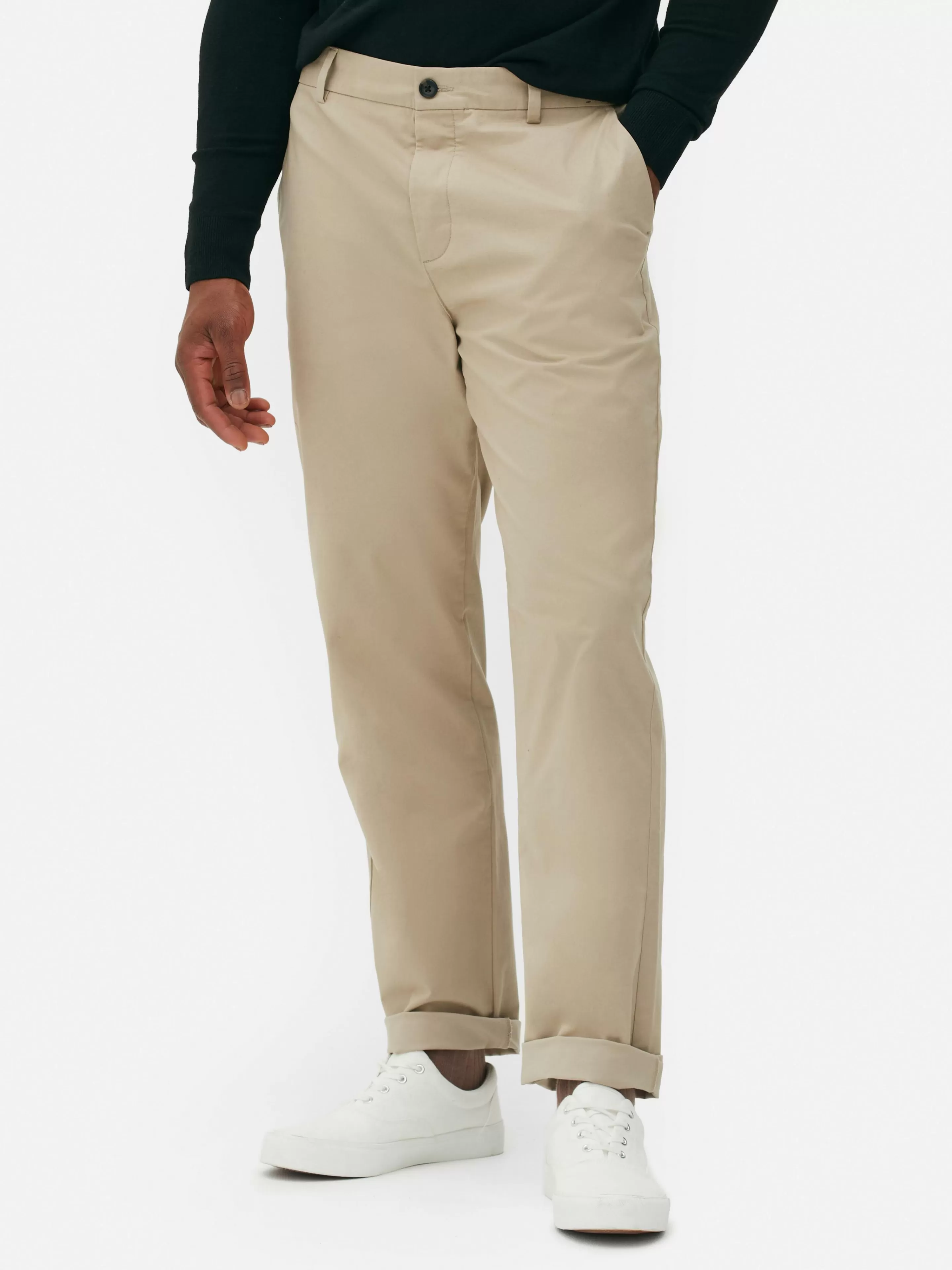 Hombre Primark Pantalón | Pantalón Chino Elástico De Pernera Recta