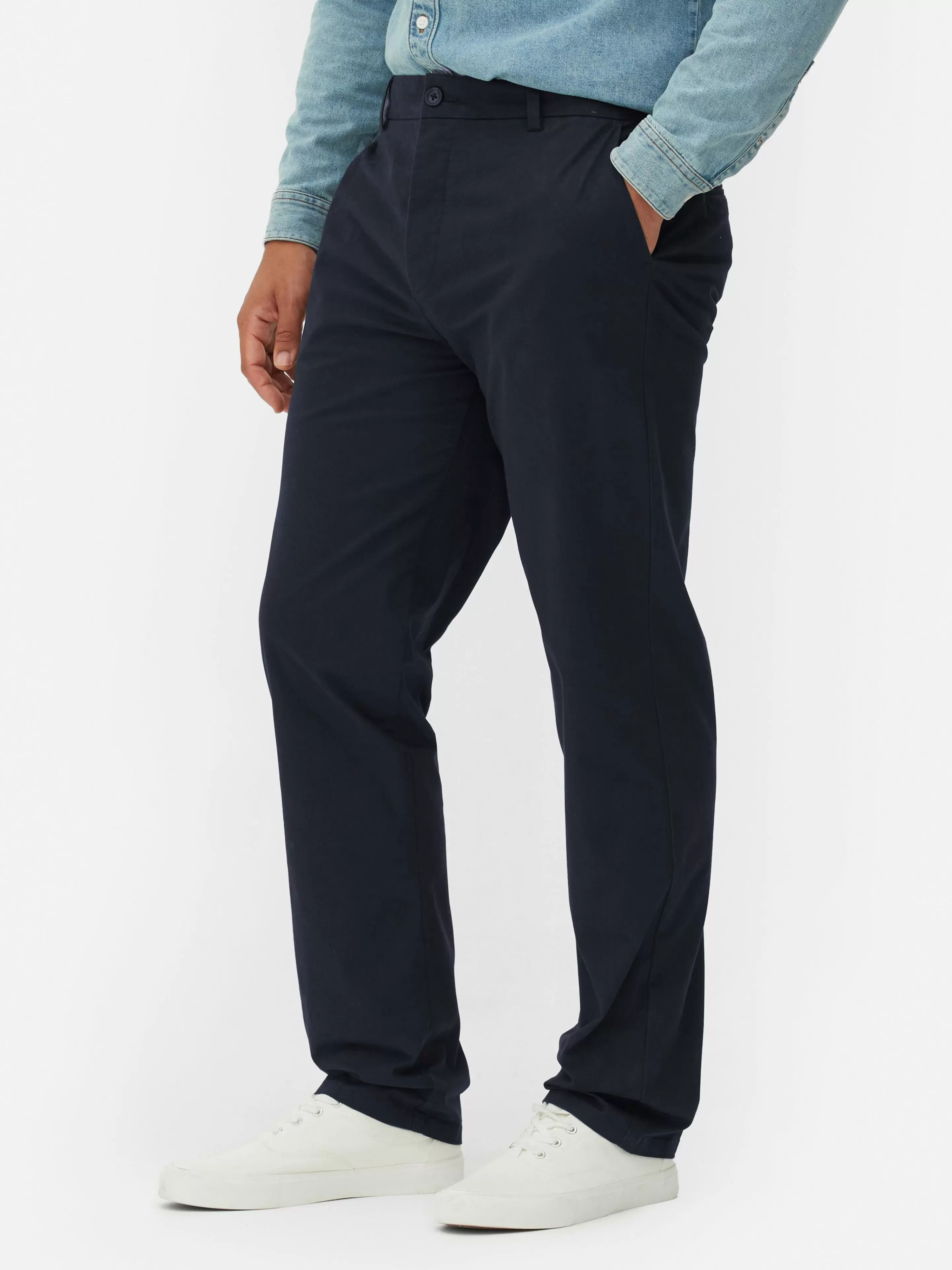 Hombre Primark Pantalón | Pantalón Chino Elástico De Pernera Recta