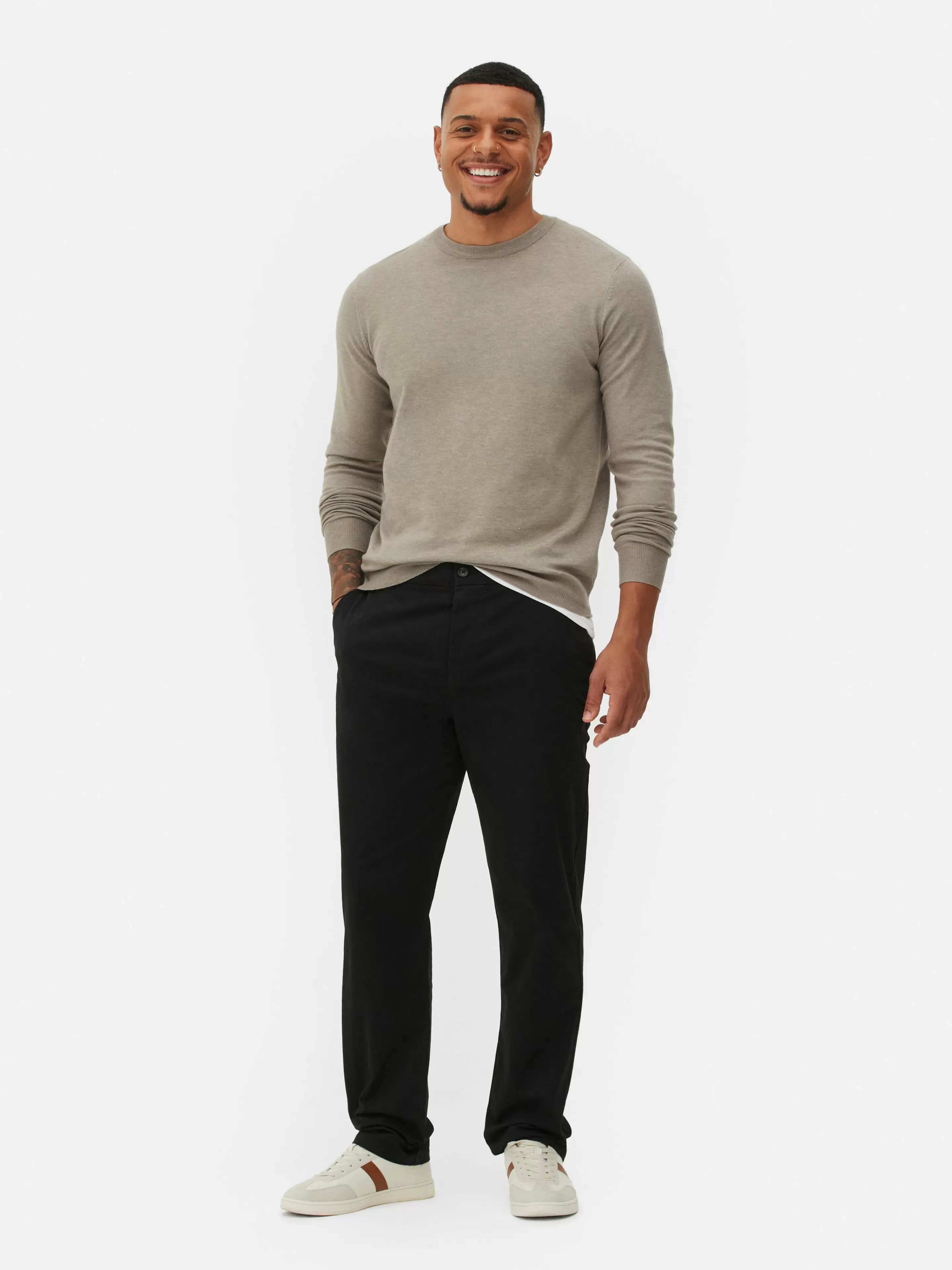 Hombre Primark Pantalón | Pantalón Chino Elástico De Pernera Recta