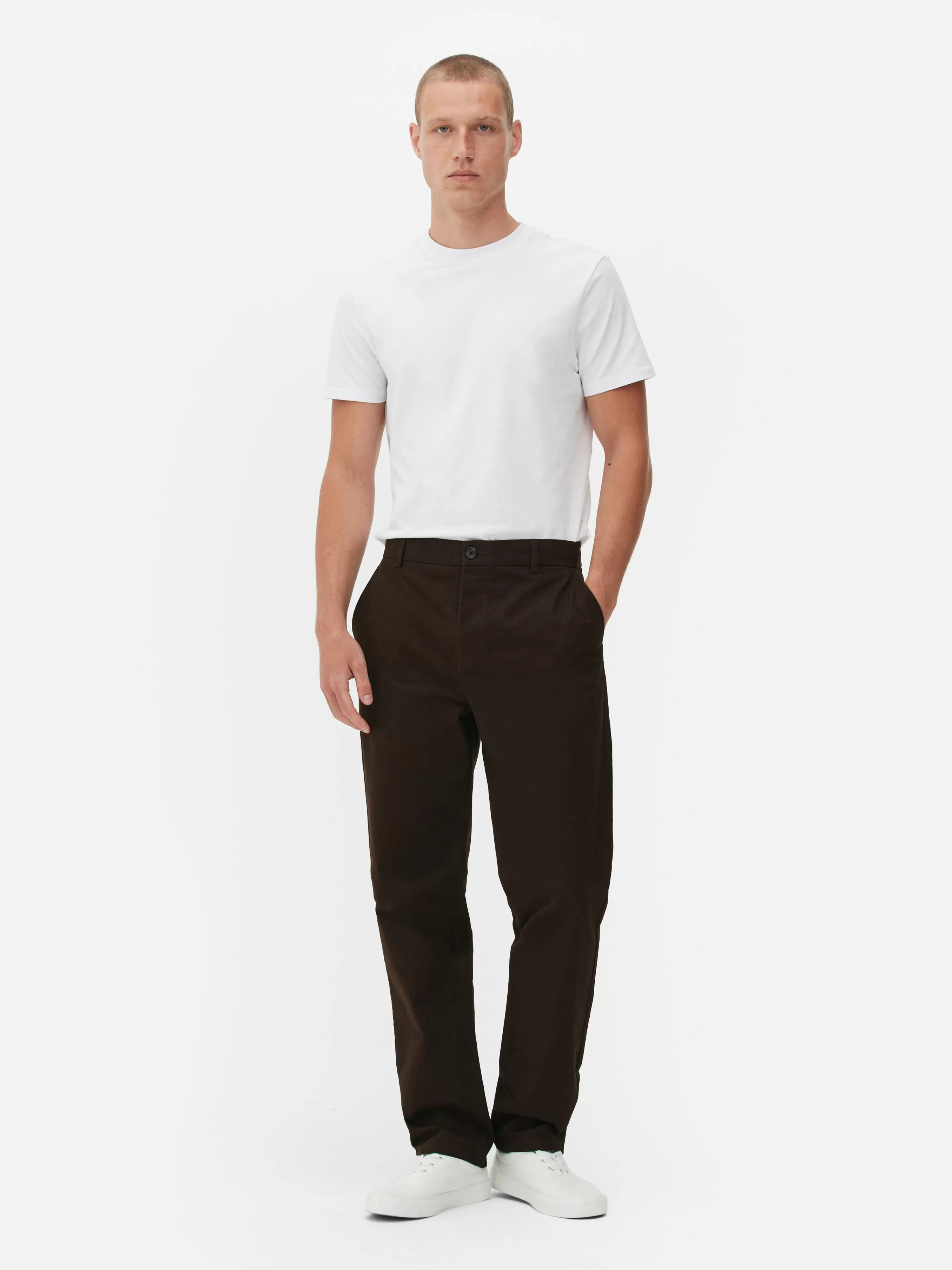 Hombre Primark Pantalón | Pantalón Chino Elástico De Pernera Recta