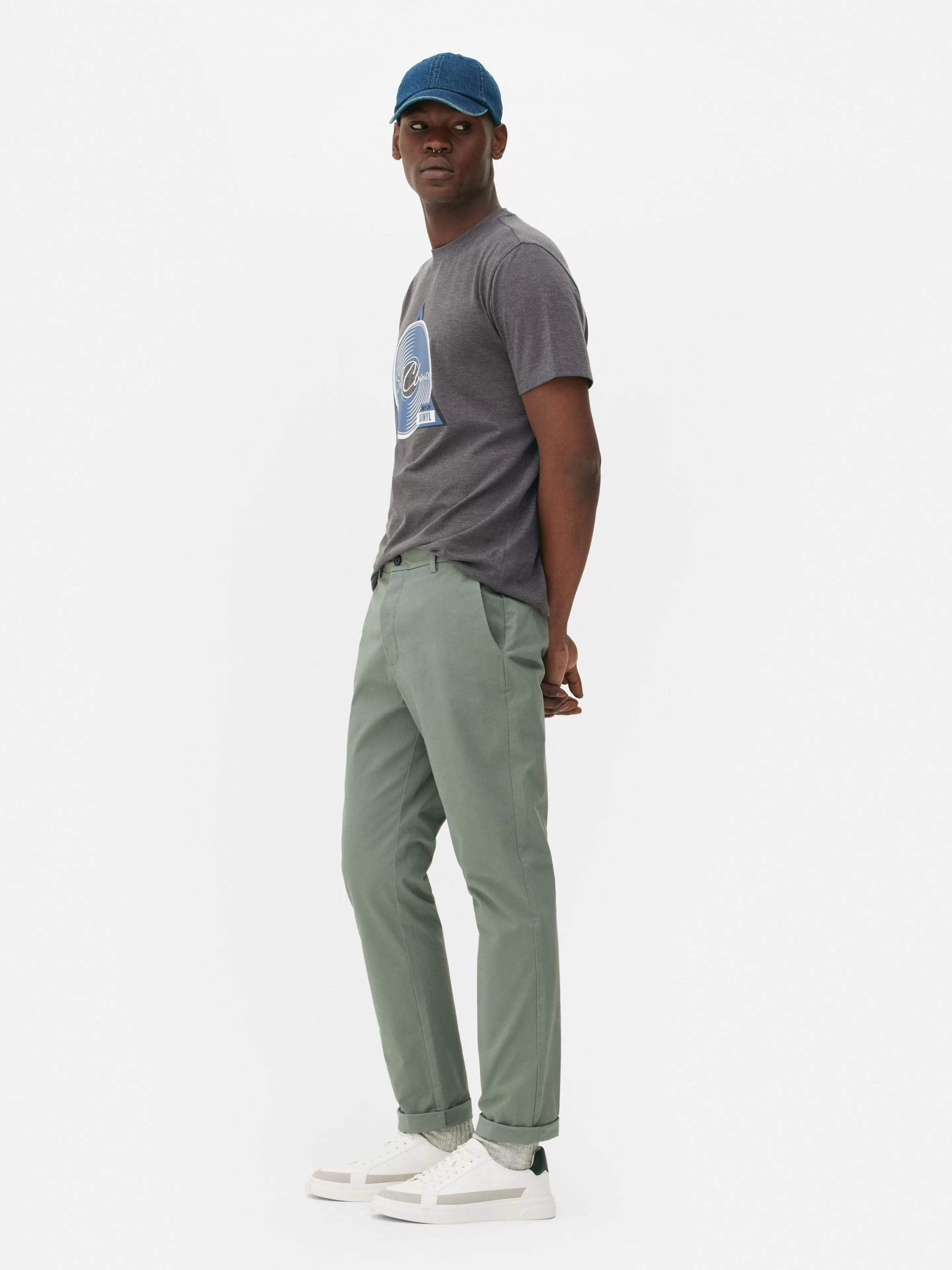 Hombre Primark Pantalón | Pantalones Chinos De Corte Entallado Elásticos