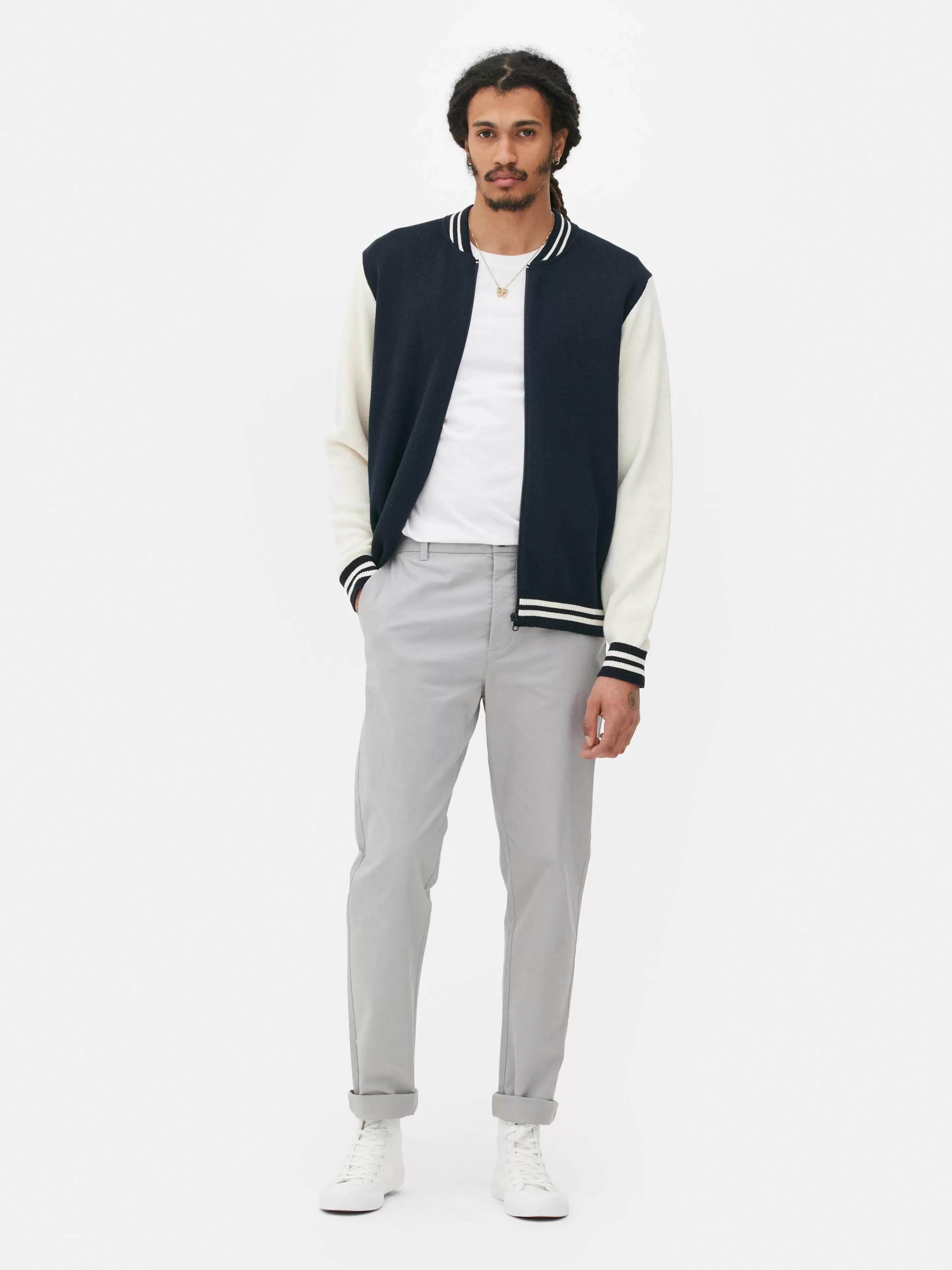 Hombre Primark Pantalón | Pantalones Chinos De Corte Entallado Elásticos